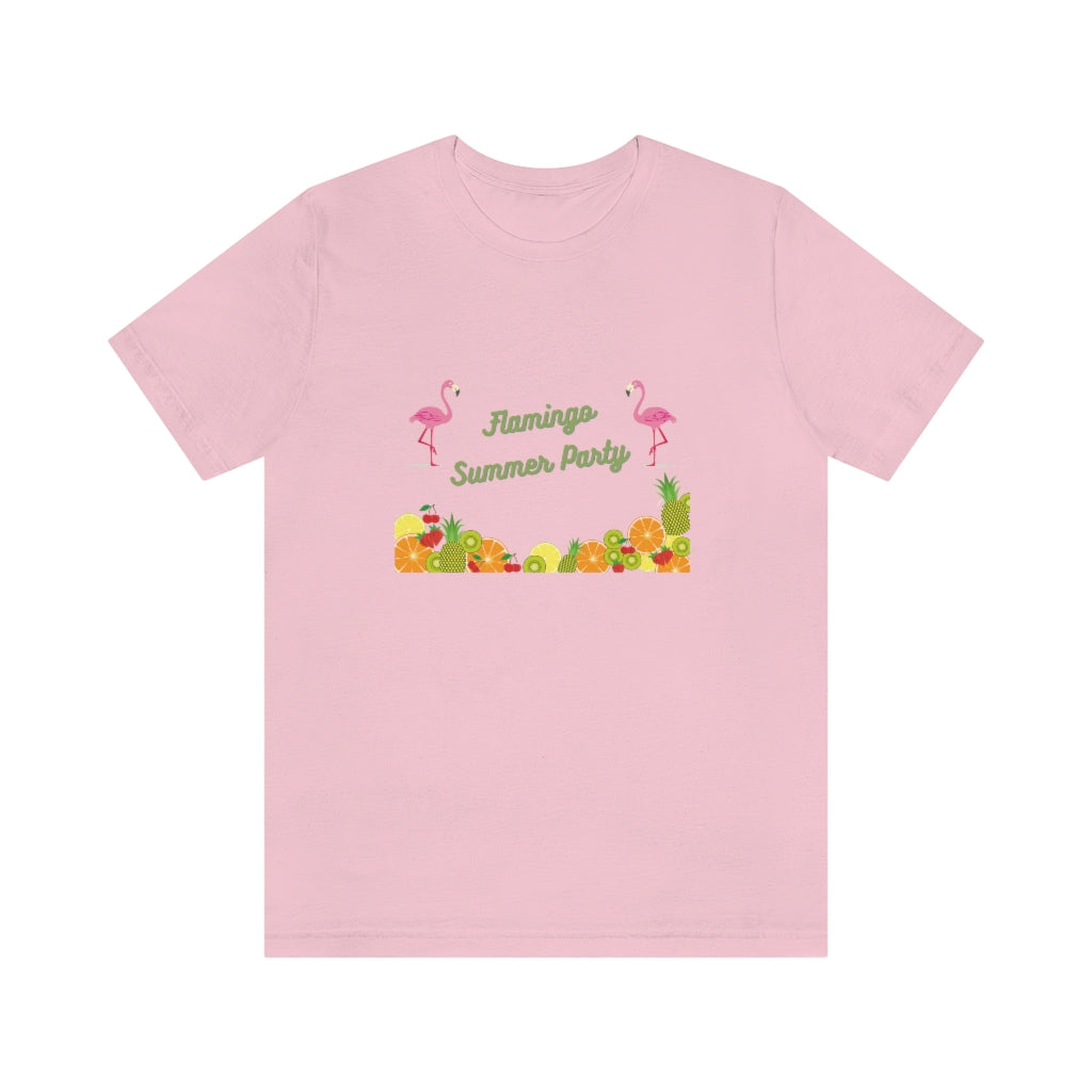 Flamingo Sumer Party Unisex Jersey Short Sleeve Tee