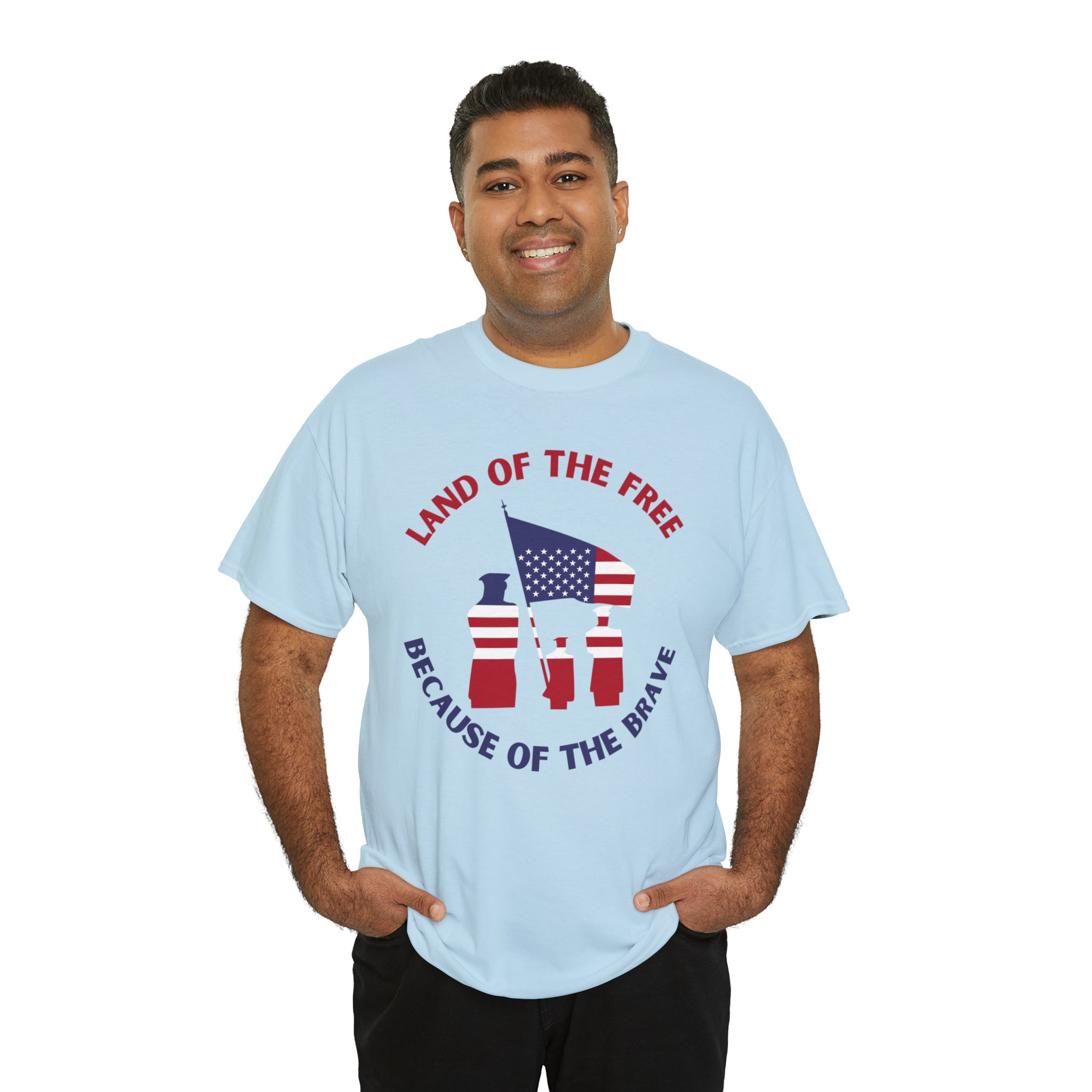 Memorial Day Land of The Free Unisex Heavy Cotton Tee