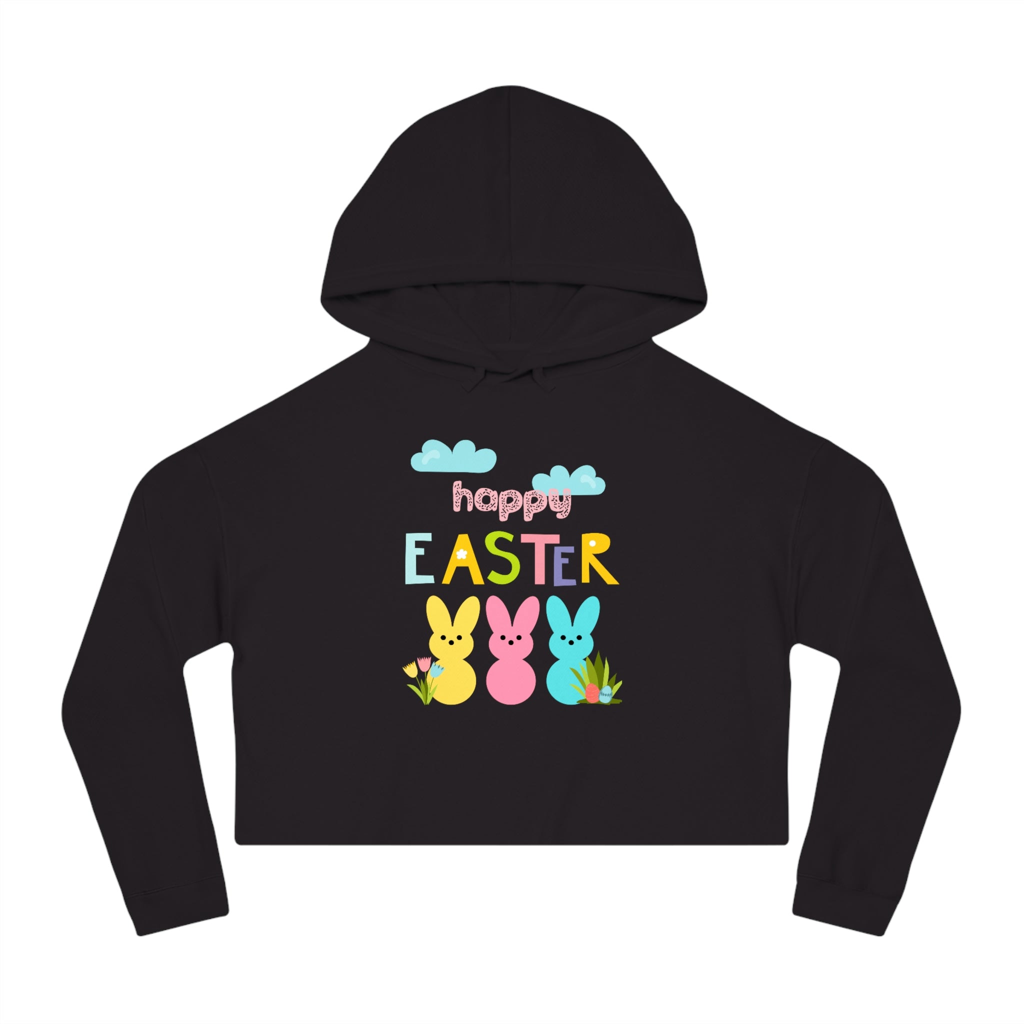 Happy Easter Bunny Women’s Cropped Hooded Sweatshirt