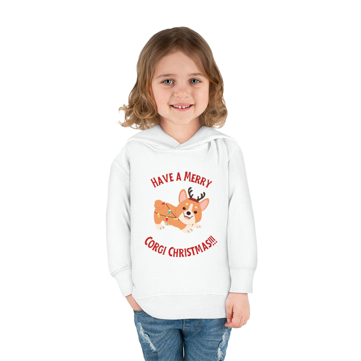 Have A Merry Corgi Christmas Toddler Pullover Fleece Hoodie