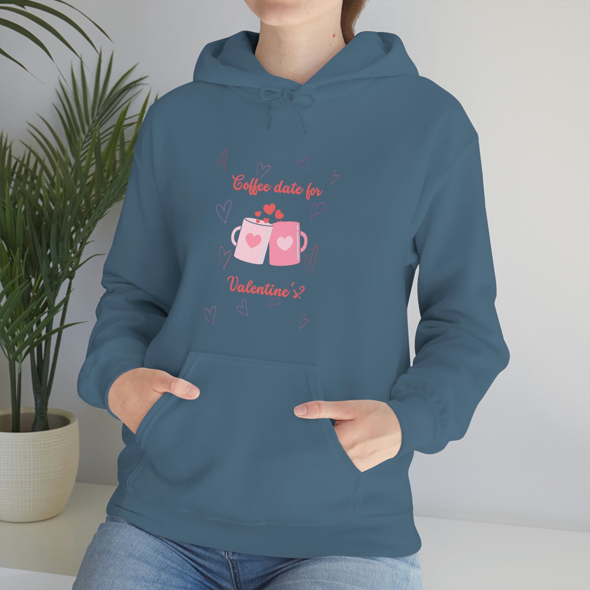 Coffee Date For Valentine's Unisex Heavy Blend™ Hooded Sweatshirt