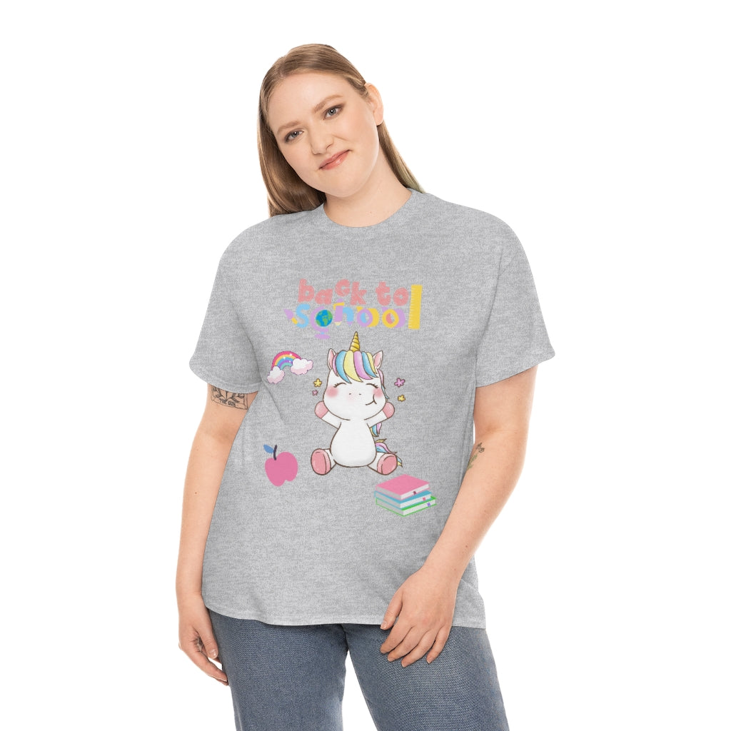 Back to School Unicorn Unisex Heavy Cotton Tee