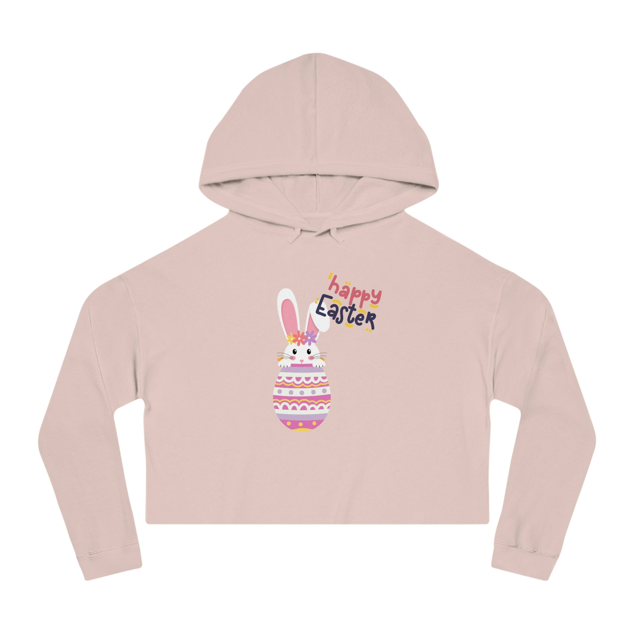 Happy Easter Day Bunny Women’s Cropped Hooded Sweatshirt