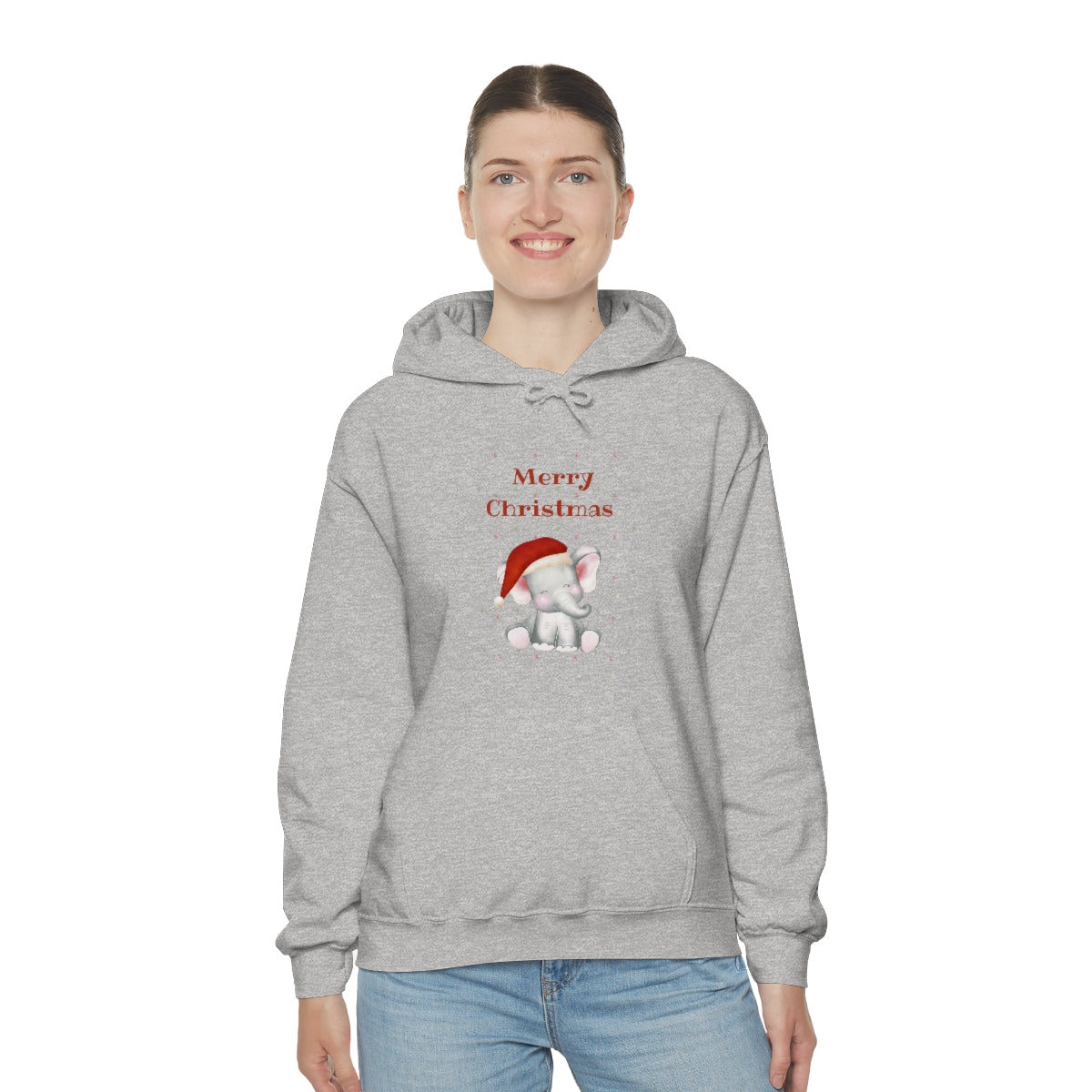 Cute Christmas Elephant Unisex Heavy Blend™ Hooded Sweatshirt