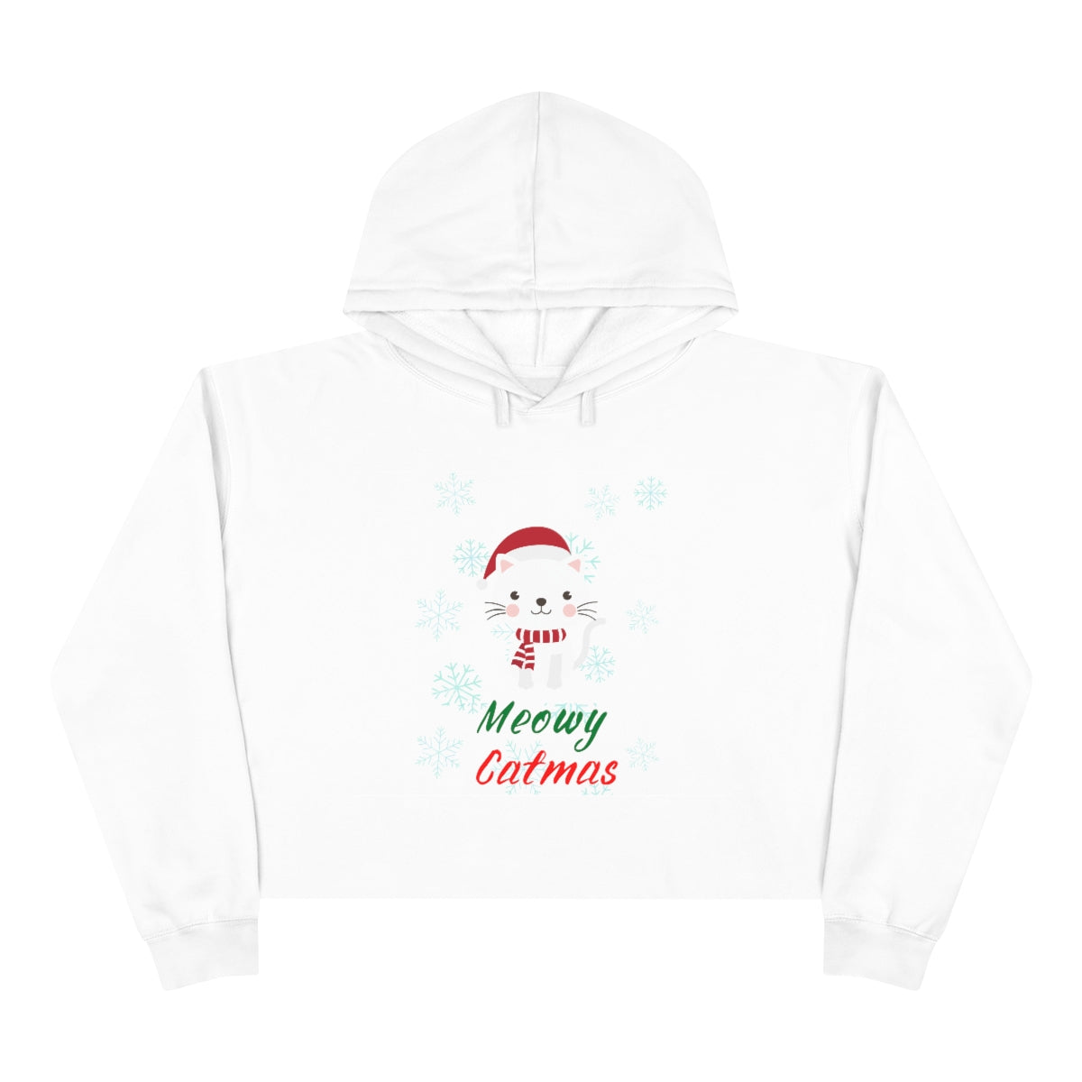 Meowy Catmas Crop Hoodie