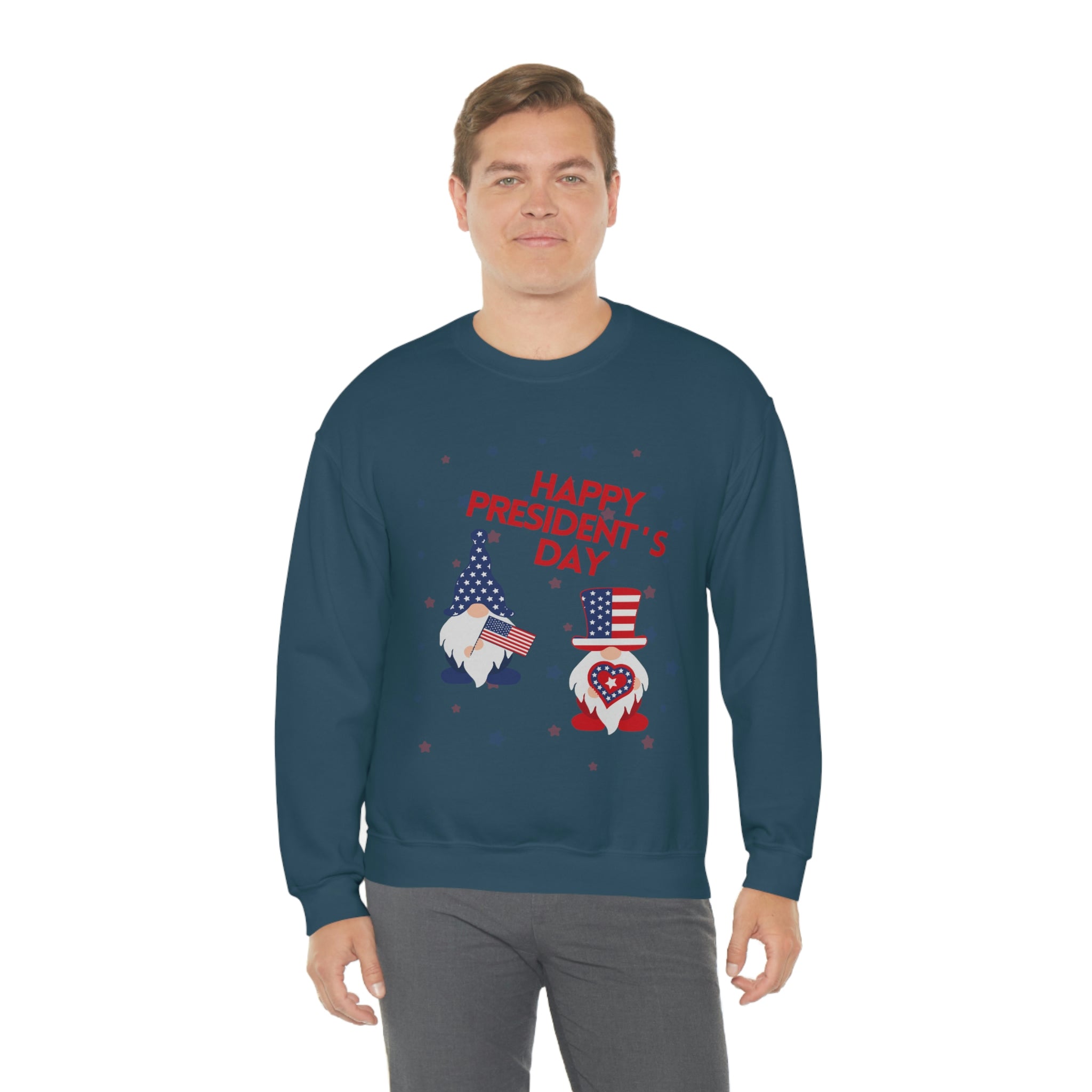 Happy President's Day Gnome Unisex Heavy Blend™ Crewneck Sweatshirt