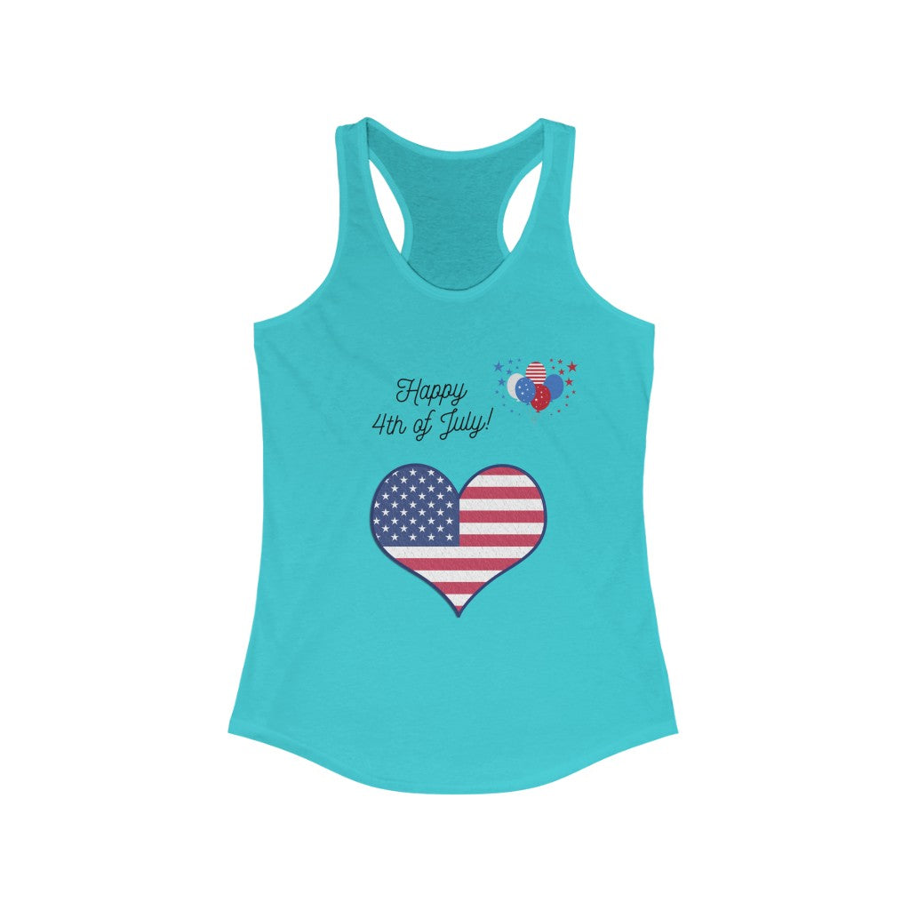 Happy 4th of July Women's Ideal Racerback Tank