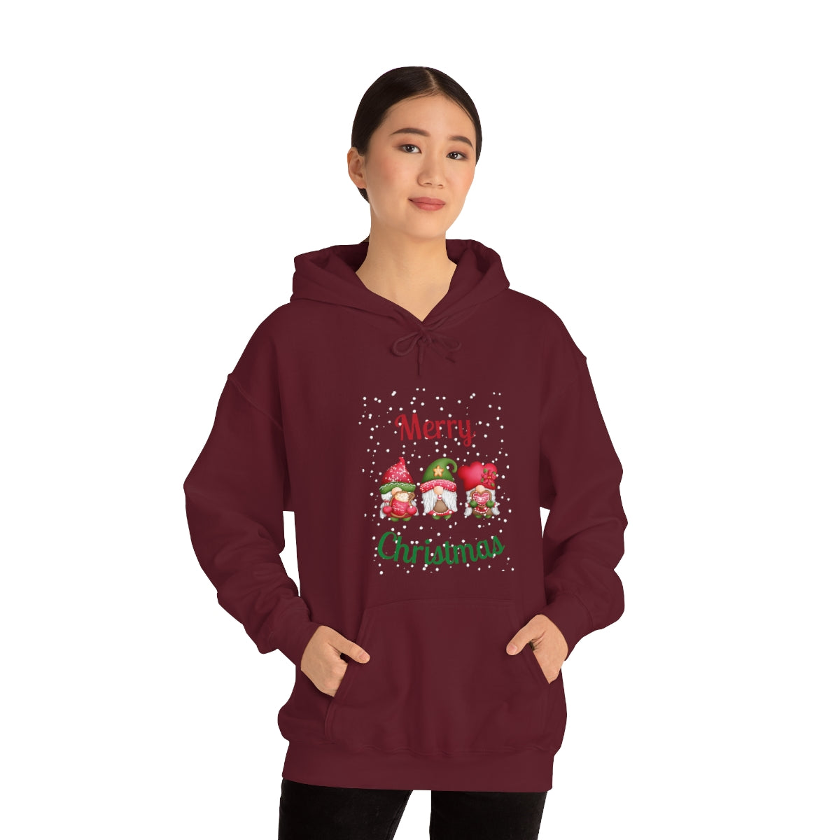 Three Gnomes Merry Christmas Unisex Heavy Blend™ Hooded Sweatshirt