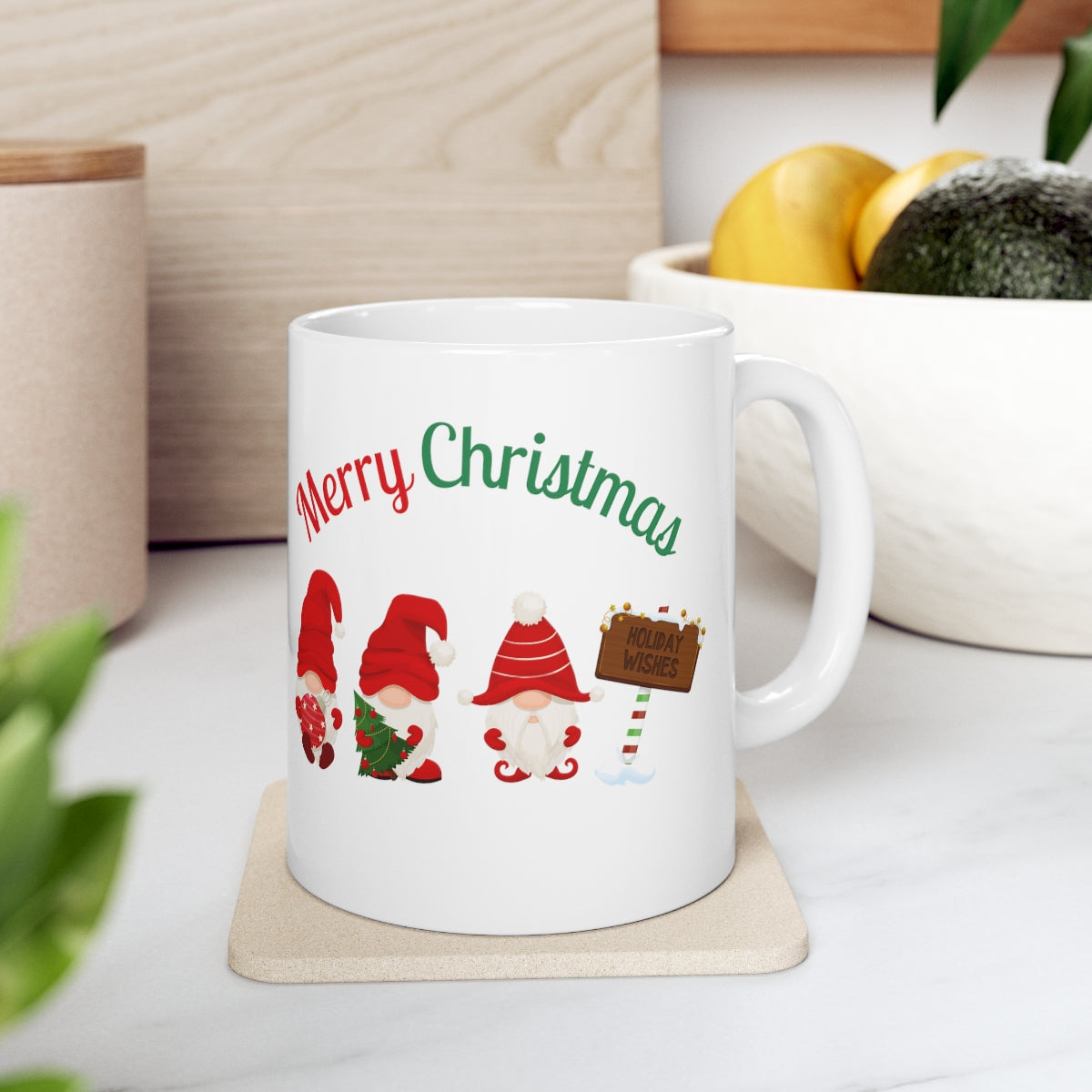 Cute Gnome Merry Christmas Ceramic Mug 11oz