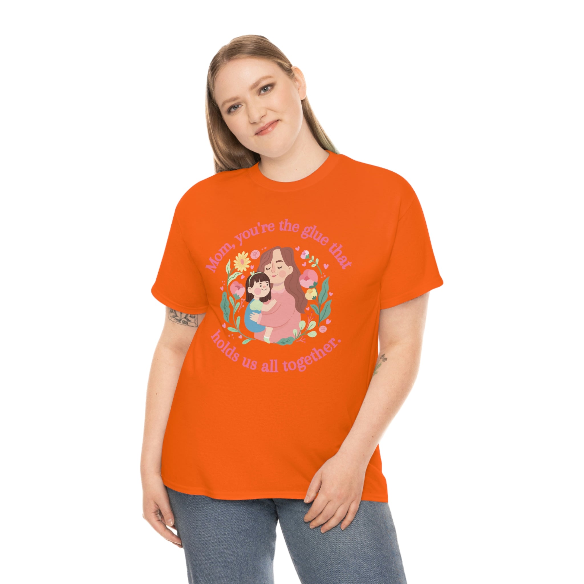 Mom You're The Glue Unisex Heavy Cotton Tee