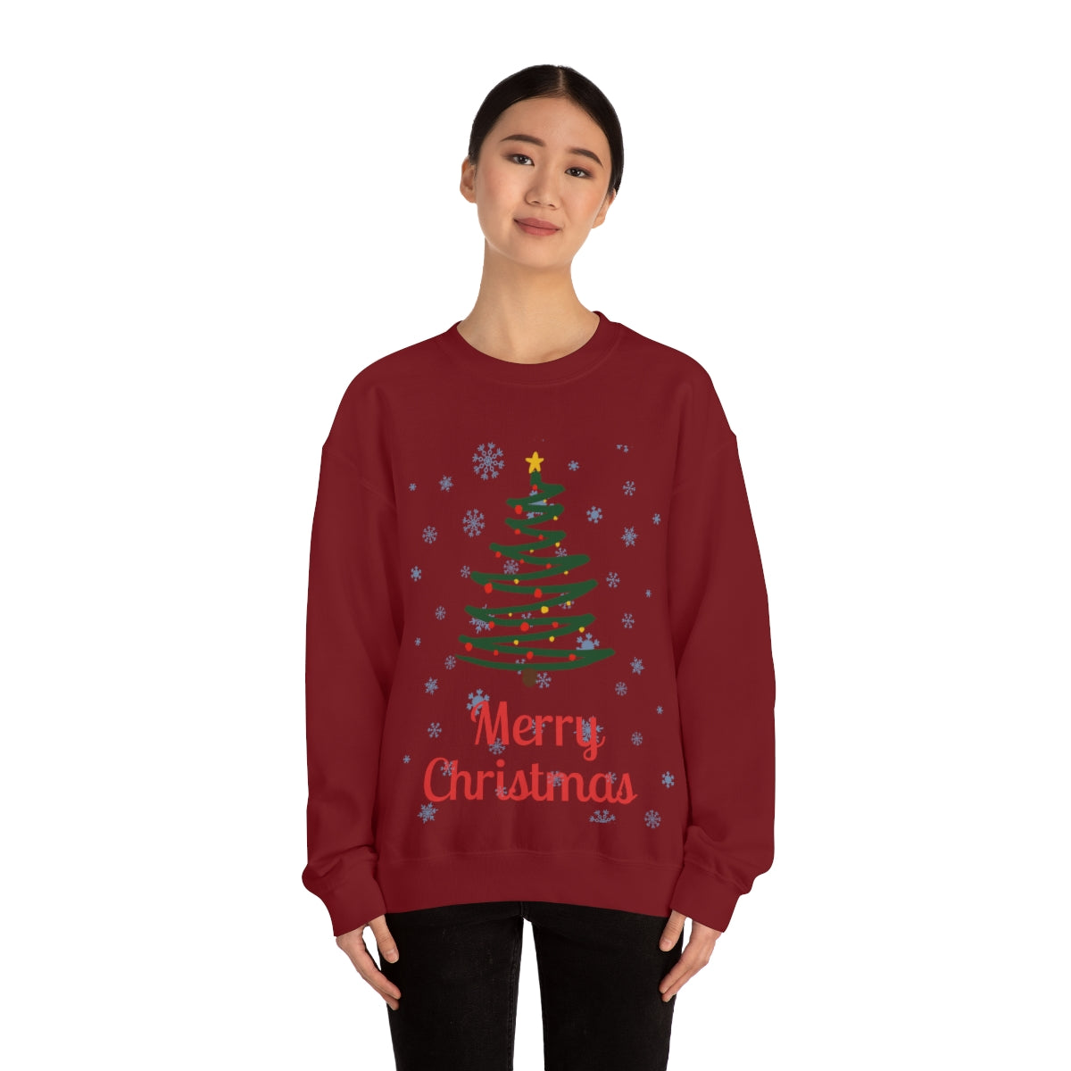 Merry Christmas Tree Unisex Heavy Blend™ Crewneck Sweatshirt