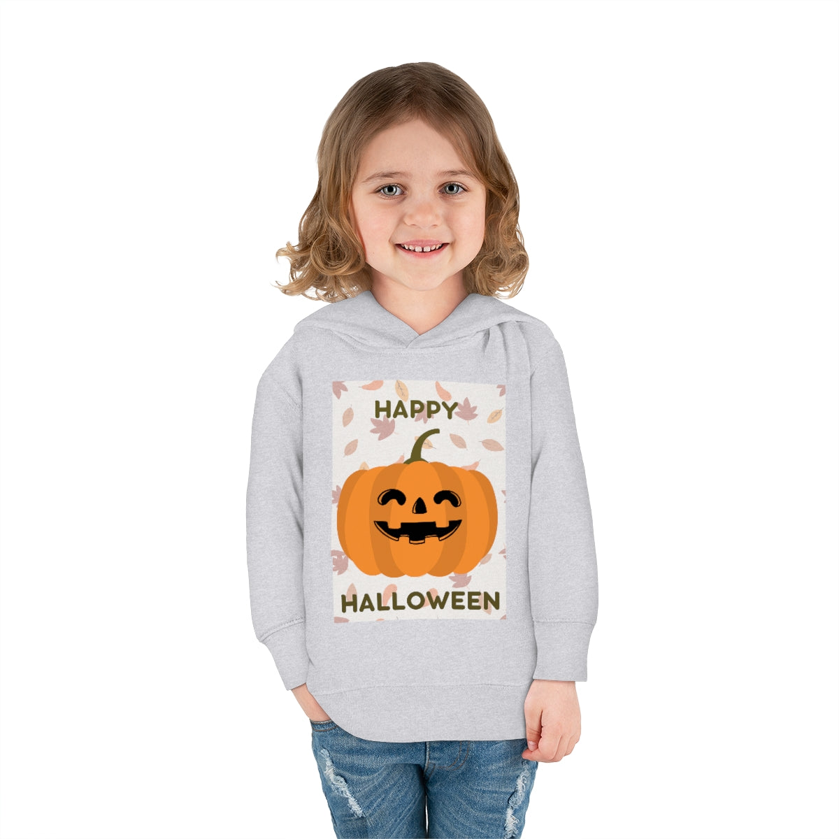 Happy Smiling Halloween Toddler Pullover Fleece Hoodie