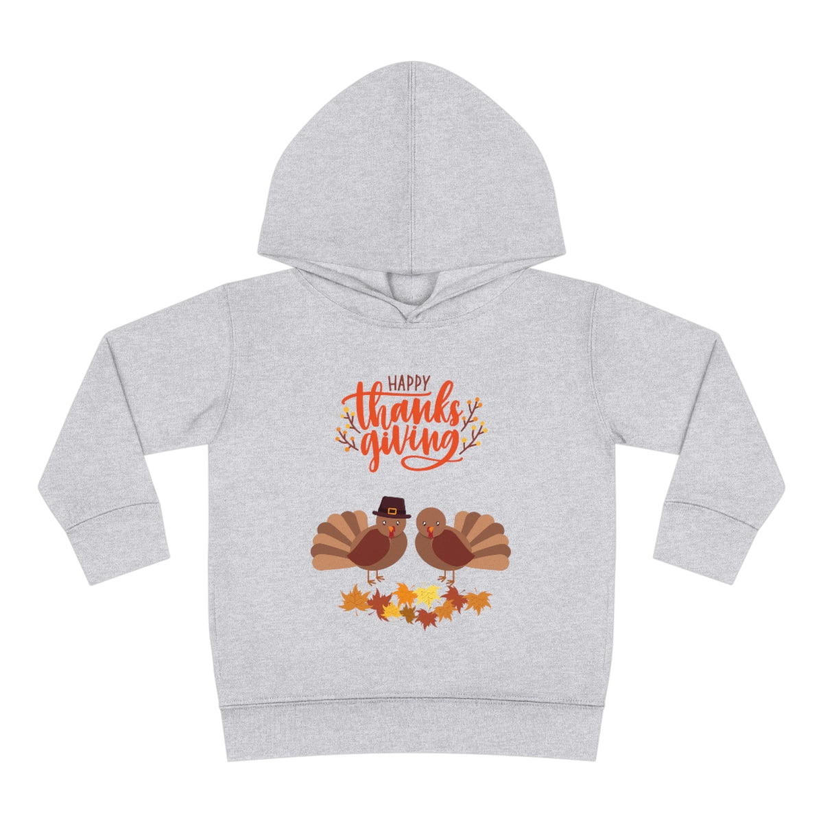 Cute Thanksgiving Turkey Pilgrim Toddler Pullover Fleece Hoodie