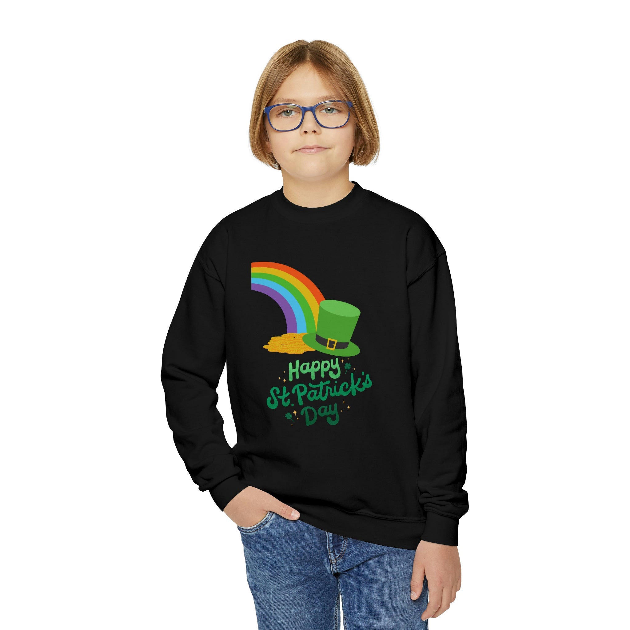 Happy Saint Patrick's Day Youth Crewneck Sweatshirt