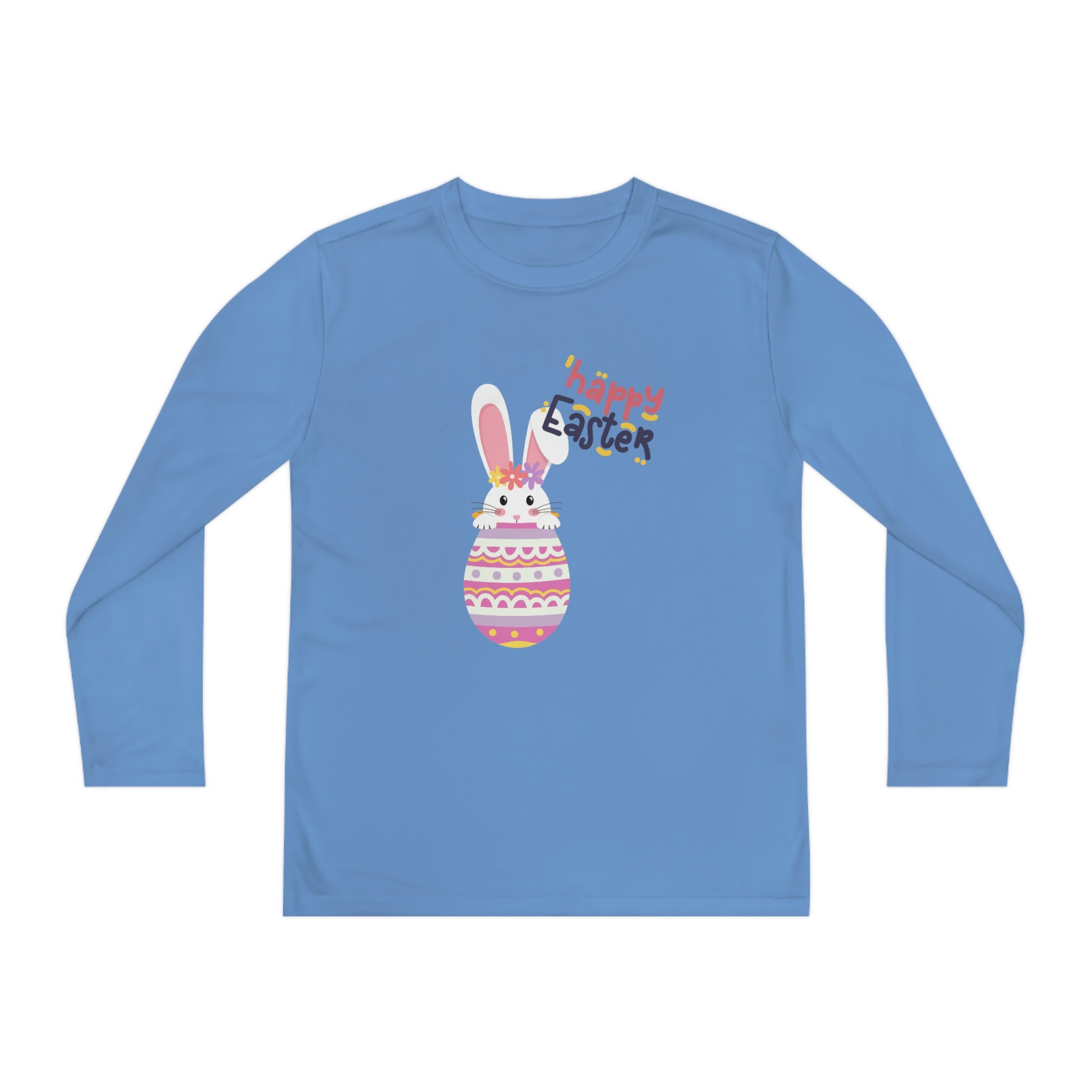 Happy Easter Day Bunny Youth Long Sleeve Competitor Tee