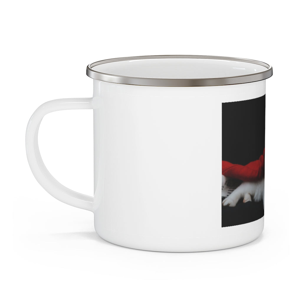 Merry Christmas Kitty Enamel Camping Mug