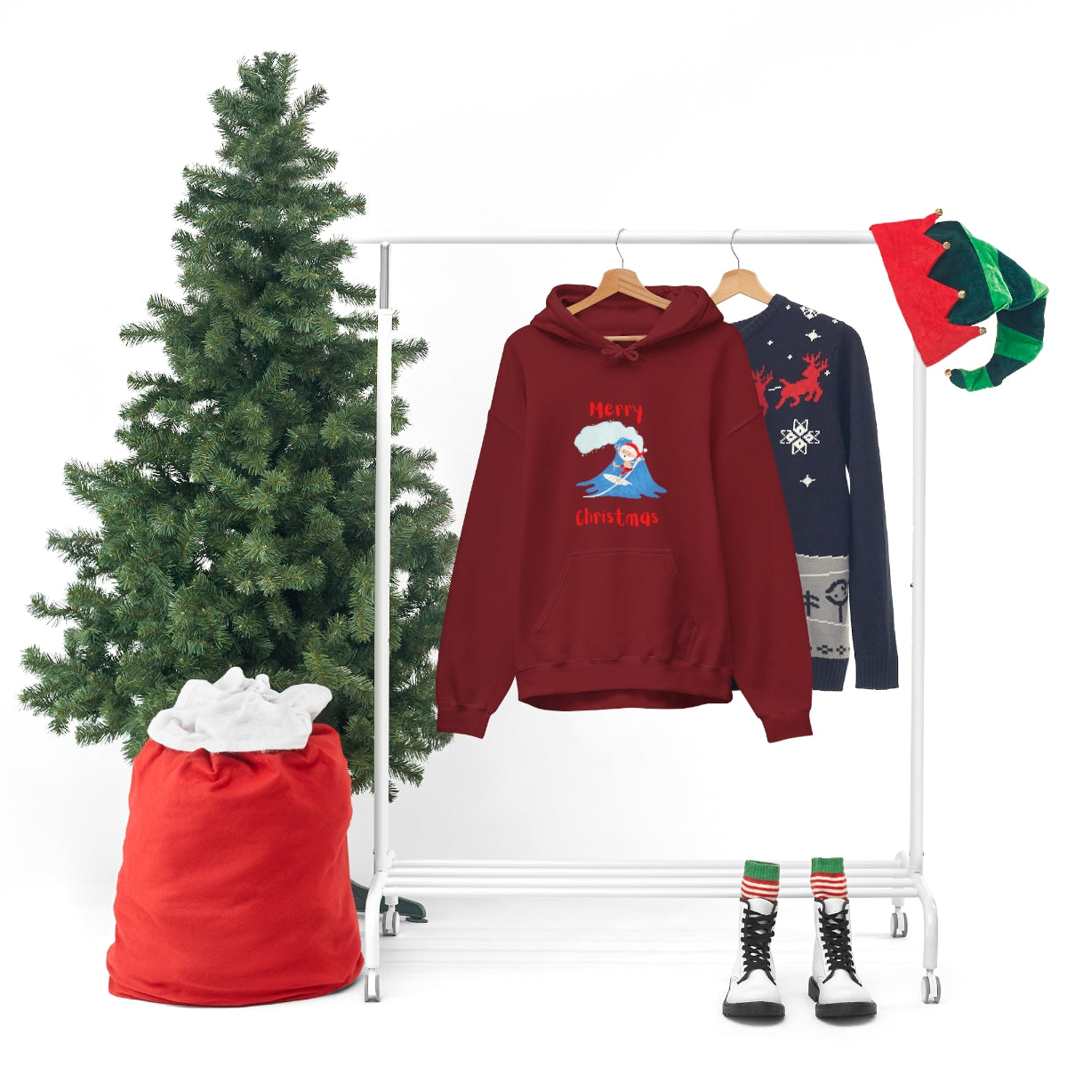 Surfing Santa Unisex Heavy Blend™ Hooded Sweatshirt