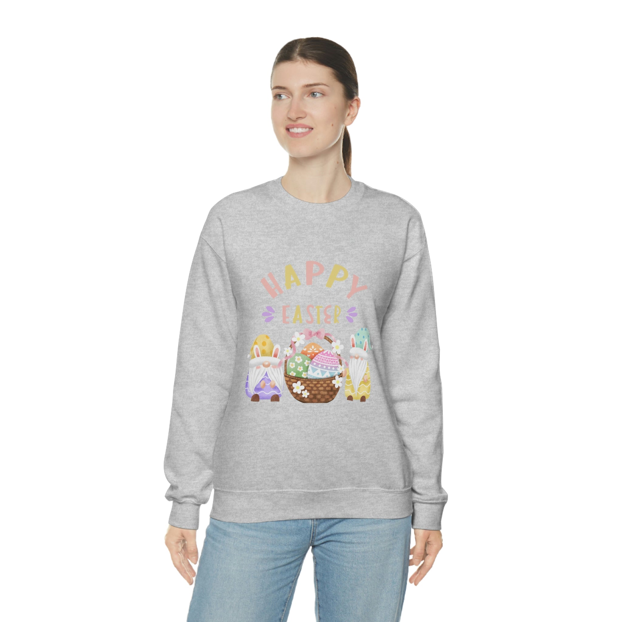 Happy Easter Gnome Unisex Heavy Blend™ Crewneck Sweatshirt