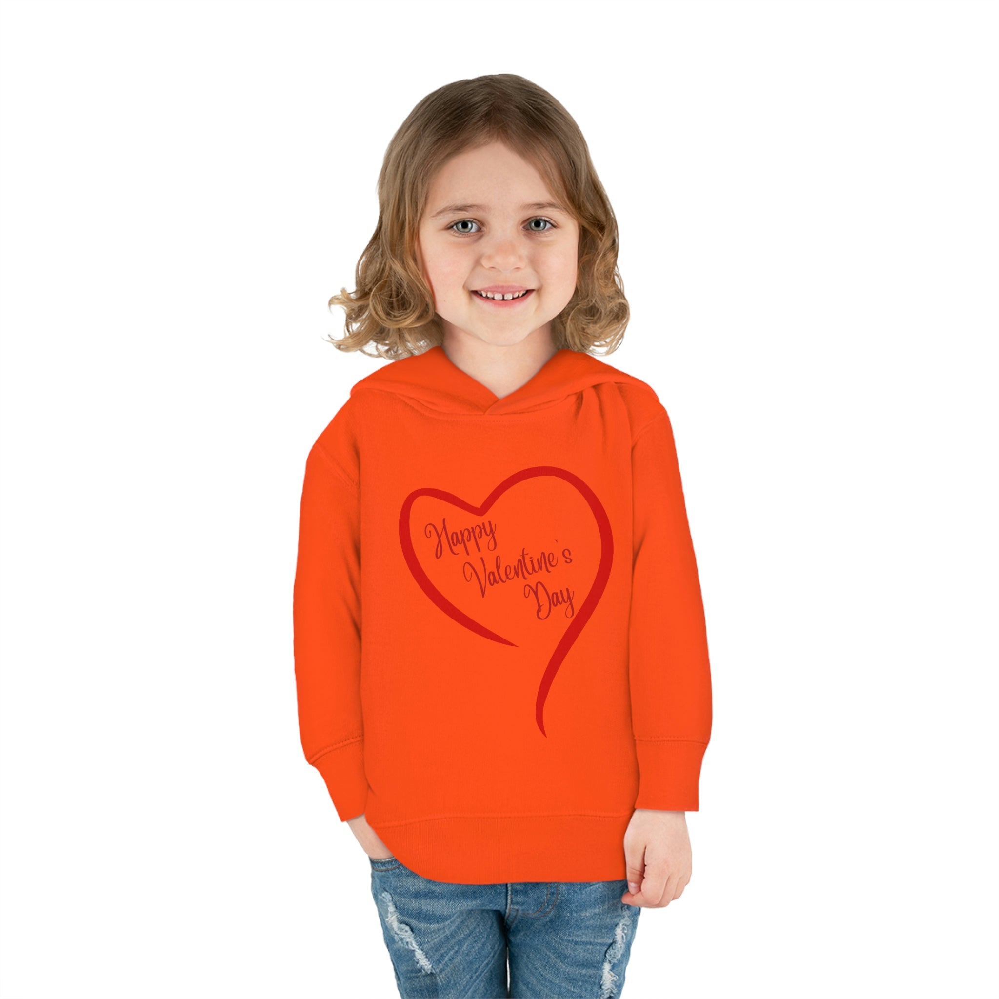 Happy Valentine's Day Toddler Pullover Fleece Hoodie