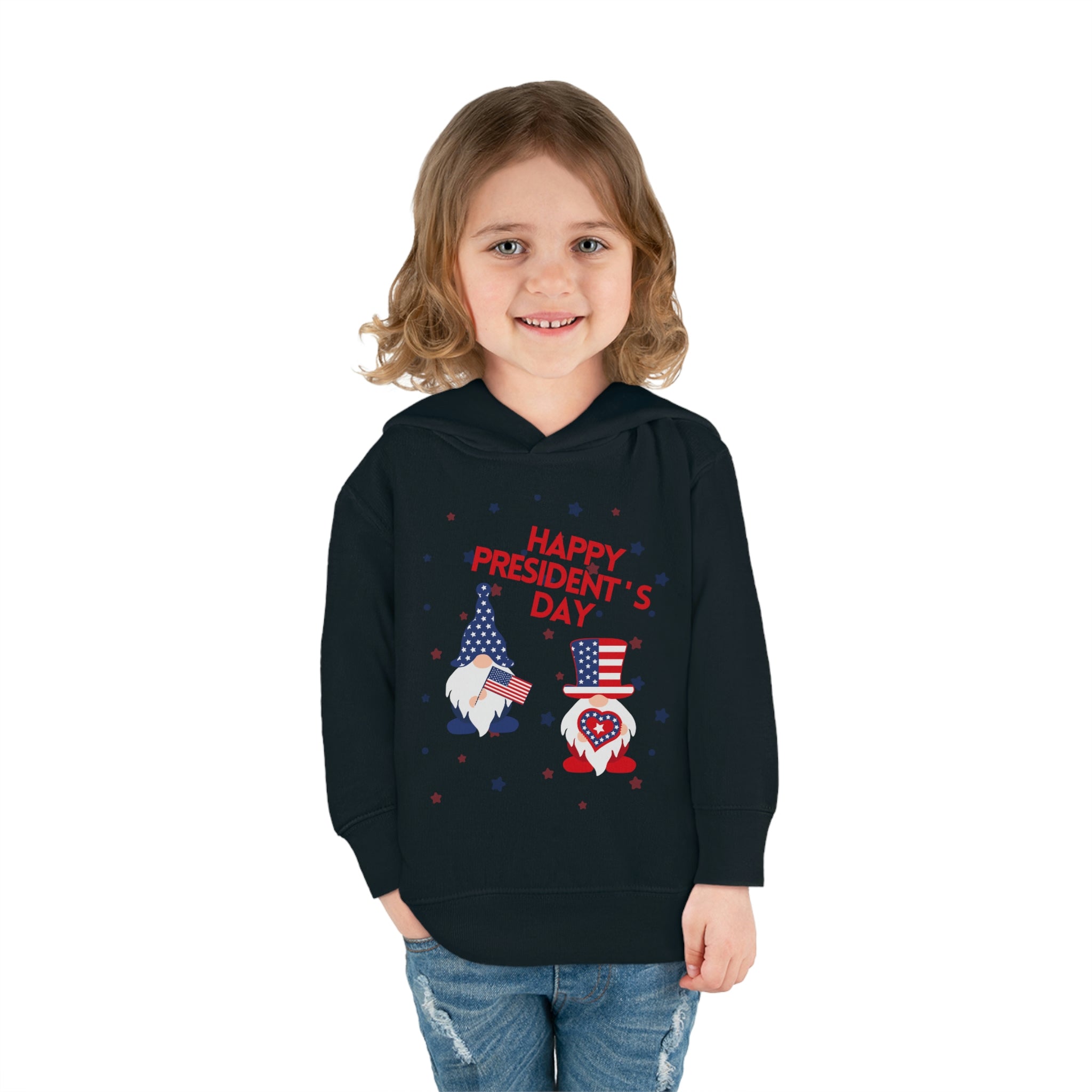 Happy President's Day Gnome Toddler Pullover Fleece Hoodie