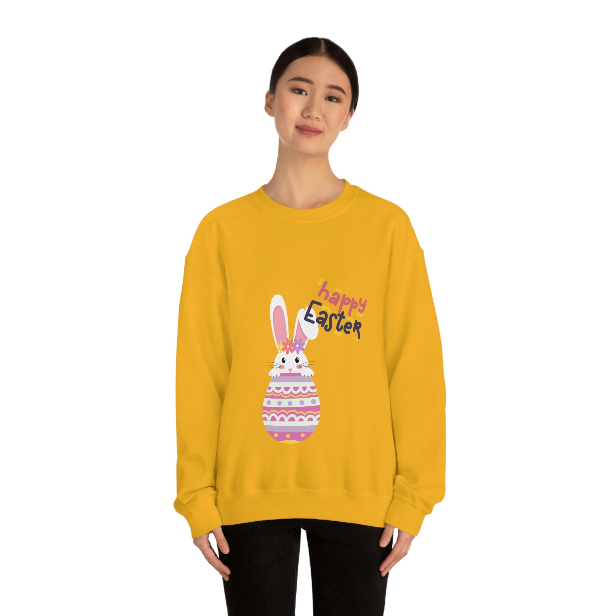 Happy Easter Day Bunny Unisex Heavy Blend™ Crewneck Sweatshirt