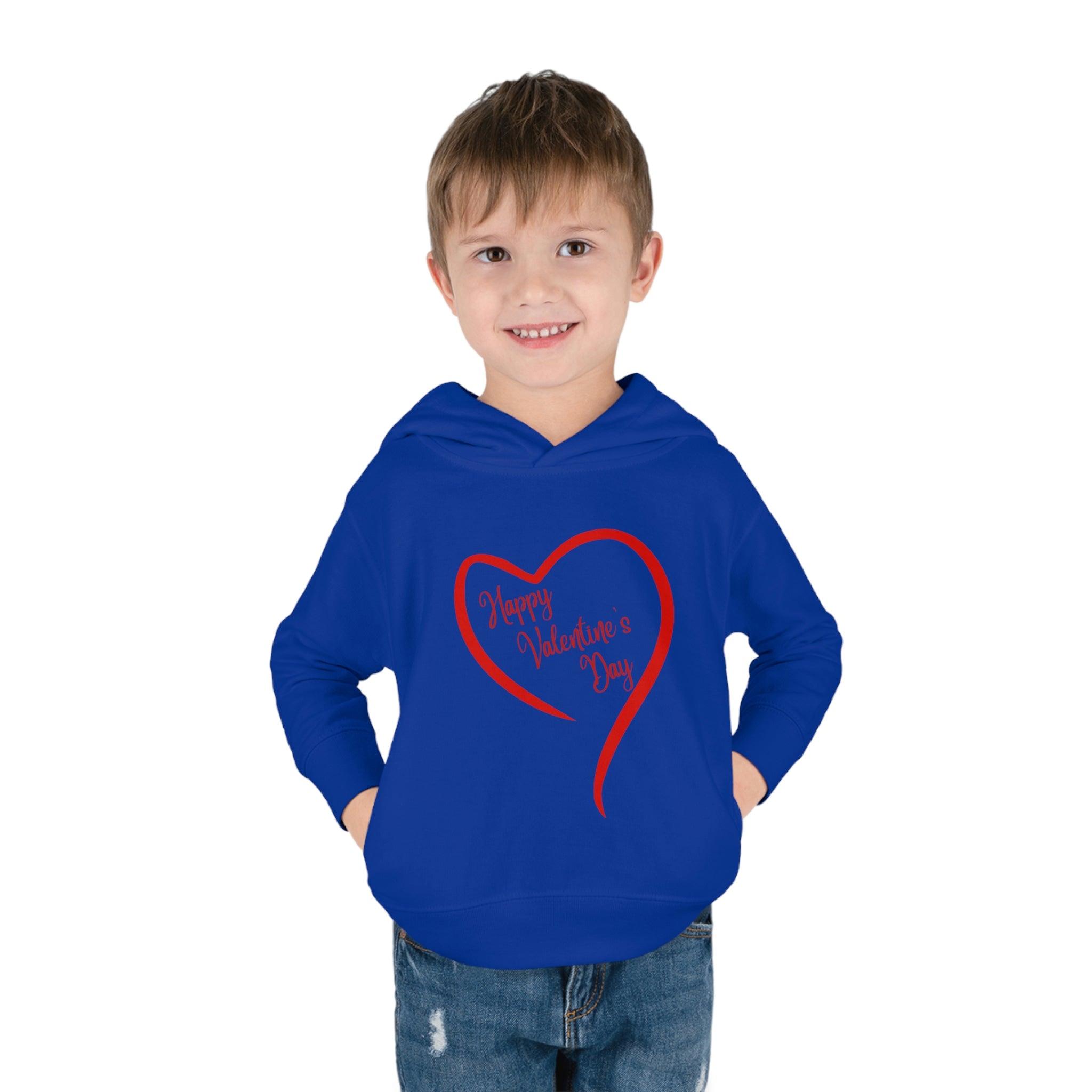 Happy Valentine's Day Toddler Pullover Fleece Hoodie