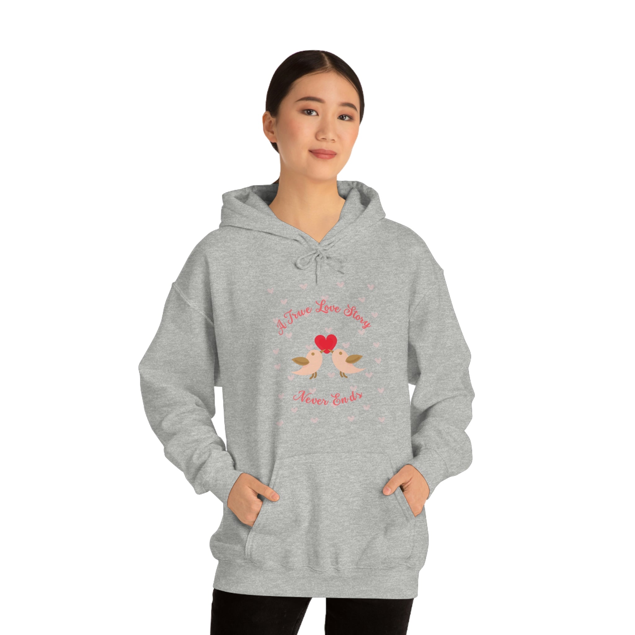 A True Love Story Never Ends Unisex Heavy Blend™ Hooded Sweatshirt