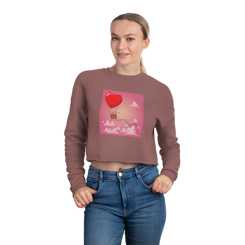 Women's Happy Valentine's Day Cropped Sweatshirt