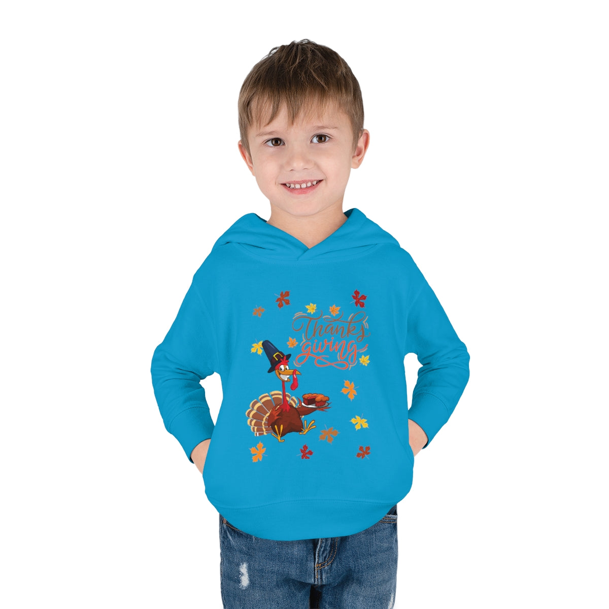 Thanksgiving Turkey Toddler Pullover Fleece Hoodie