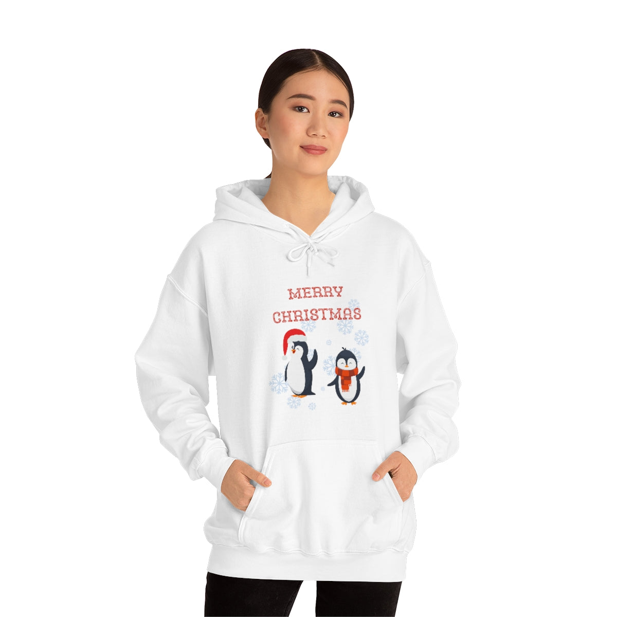 Penguins Merry Christmas Unisex Heavy Blend™ Hooded Sweatshirt