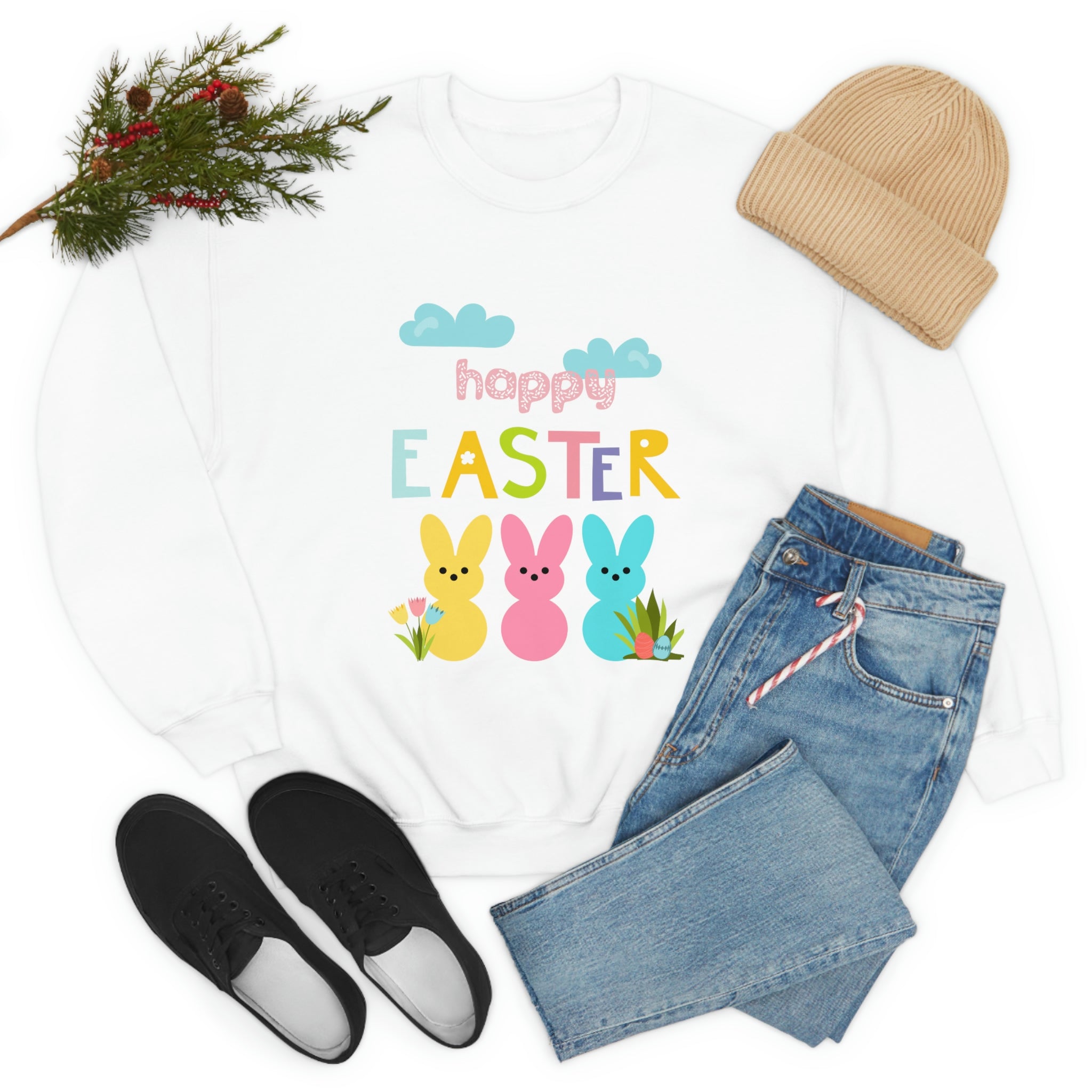 Happy Easter Bunny Unisex Heavy Blend™ Crewneck Sweatshirt