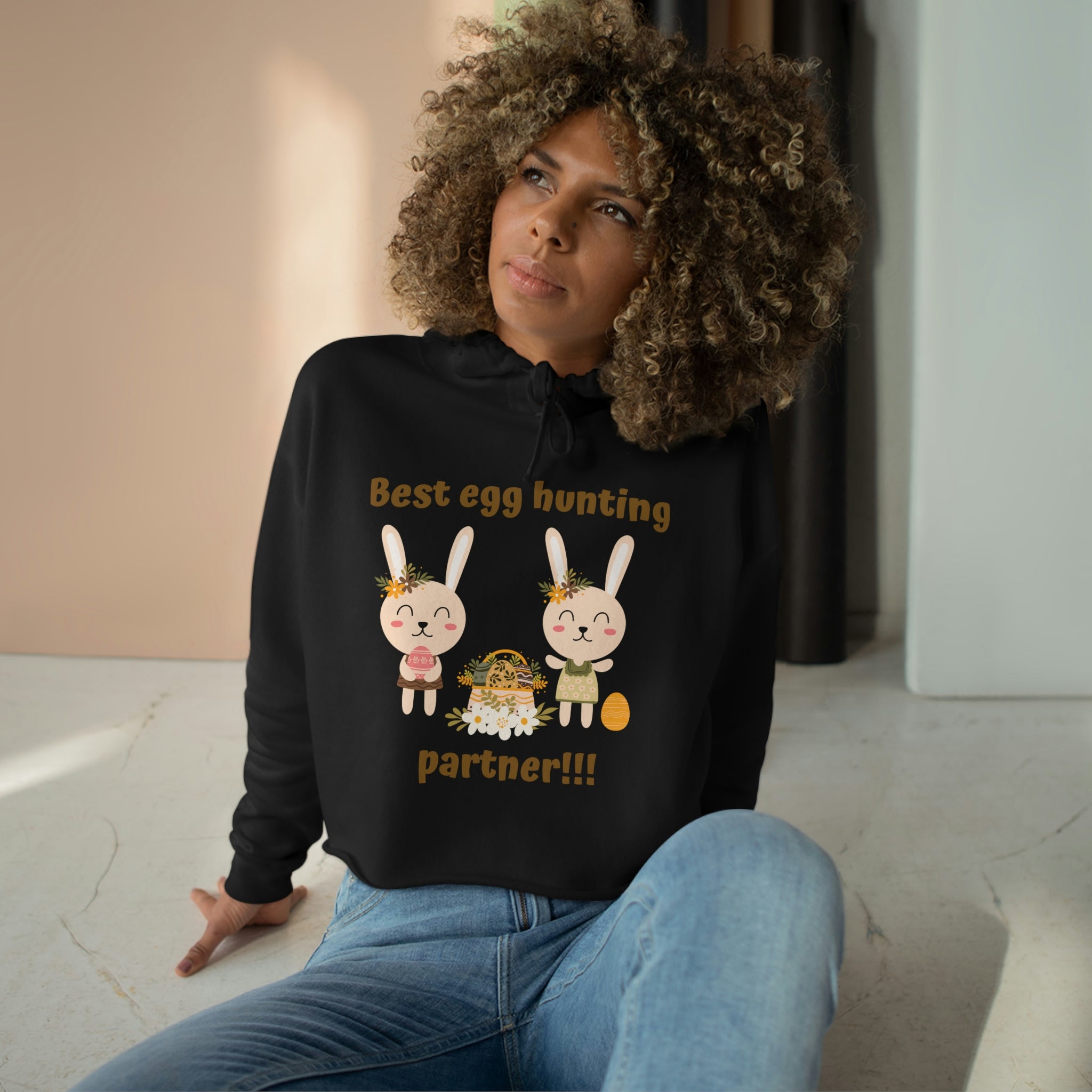 Egg Easter Partner Crop Hoodie