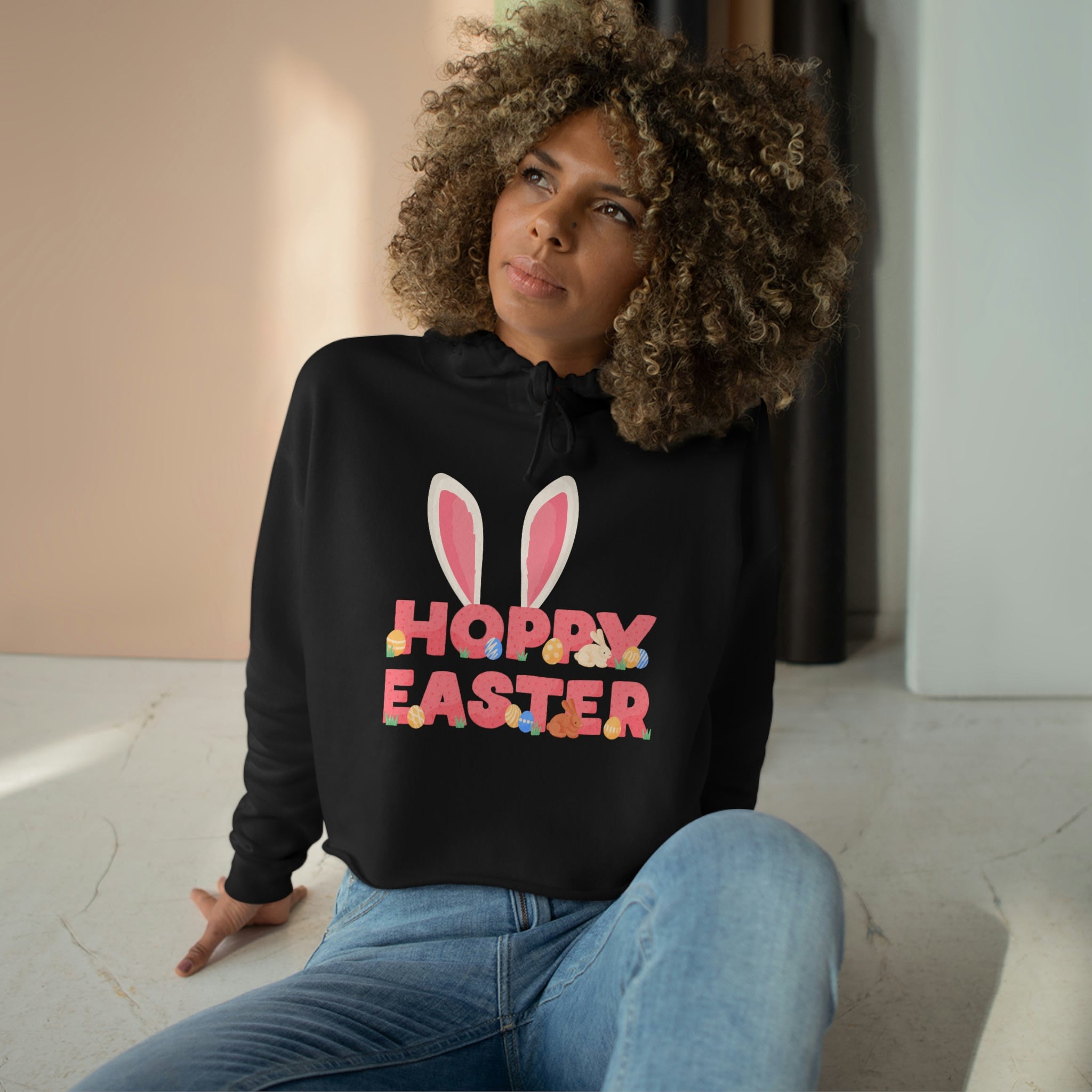 The Hoppy Easter Crop Hoodie