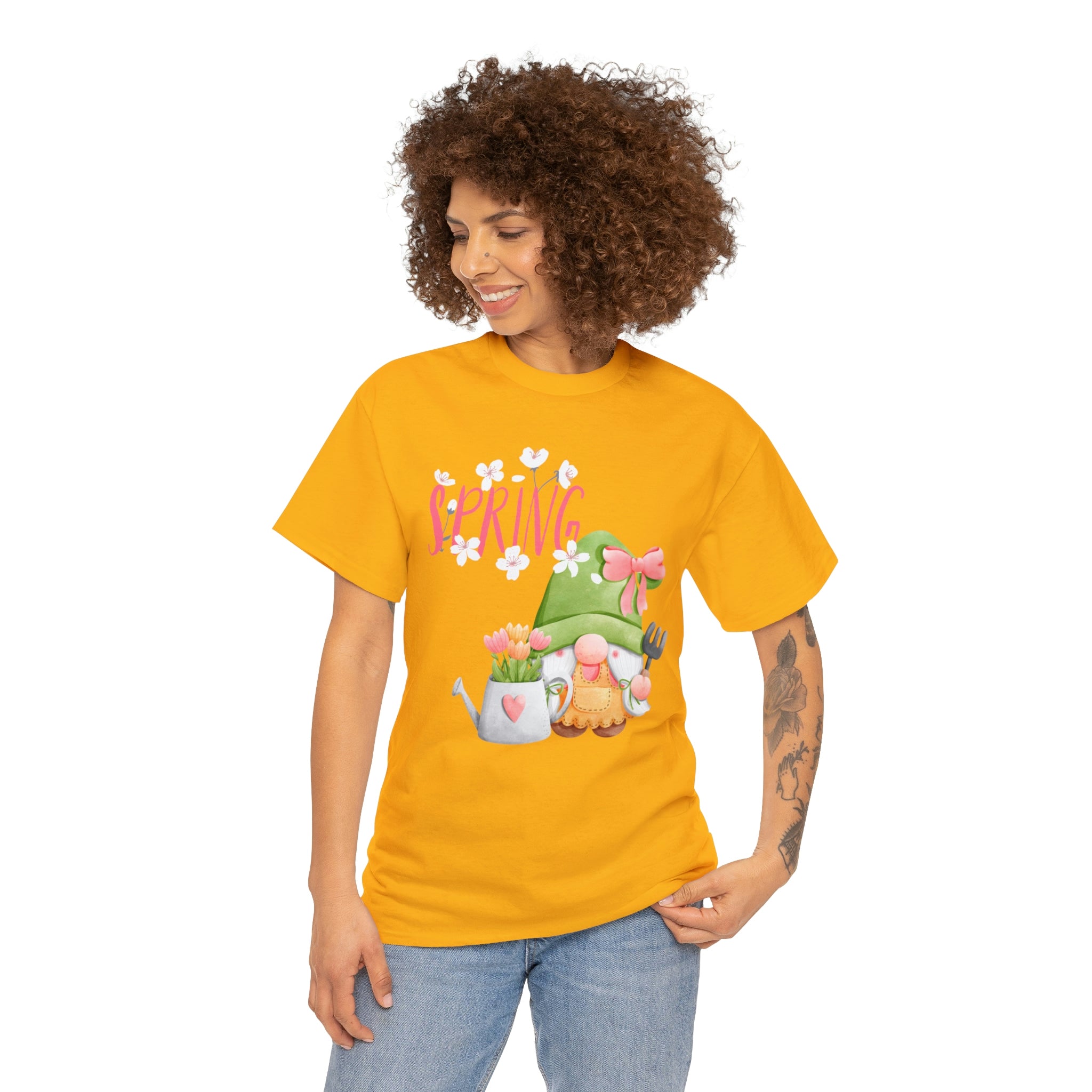 Gnome Happy Spring Unisex Heavy Cotton Tee
