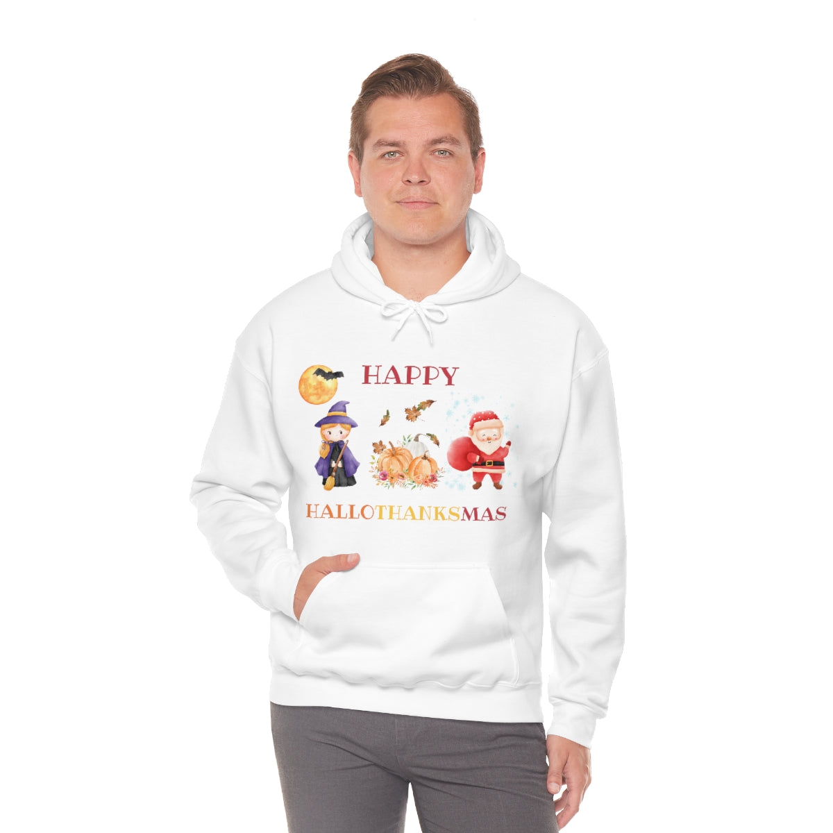 Happy Hallothanksmas Unisex Heavy Blend™ Hooded Sweatshirt