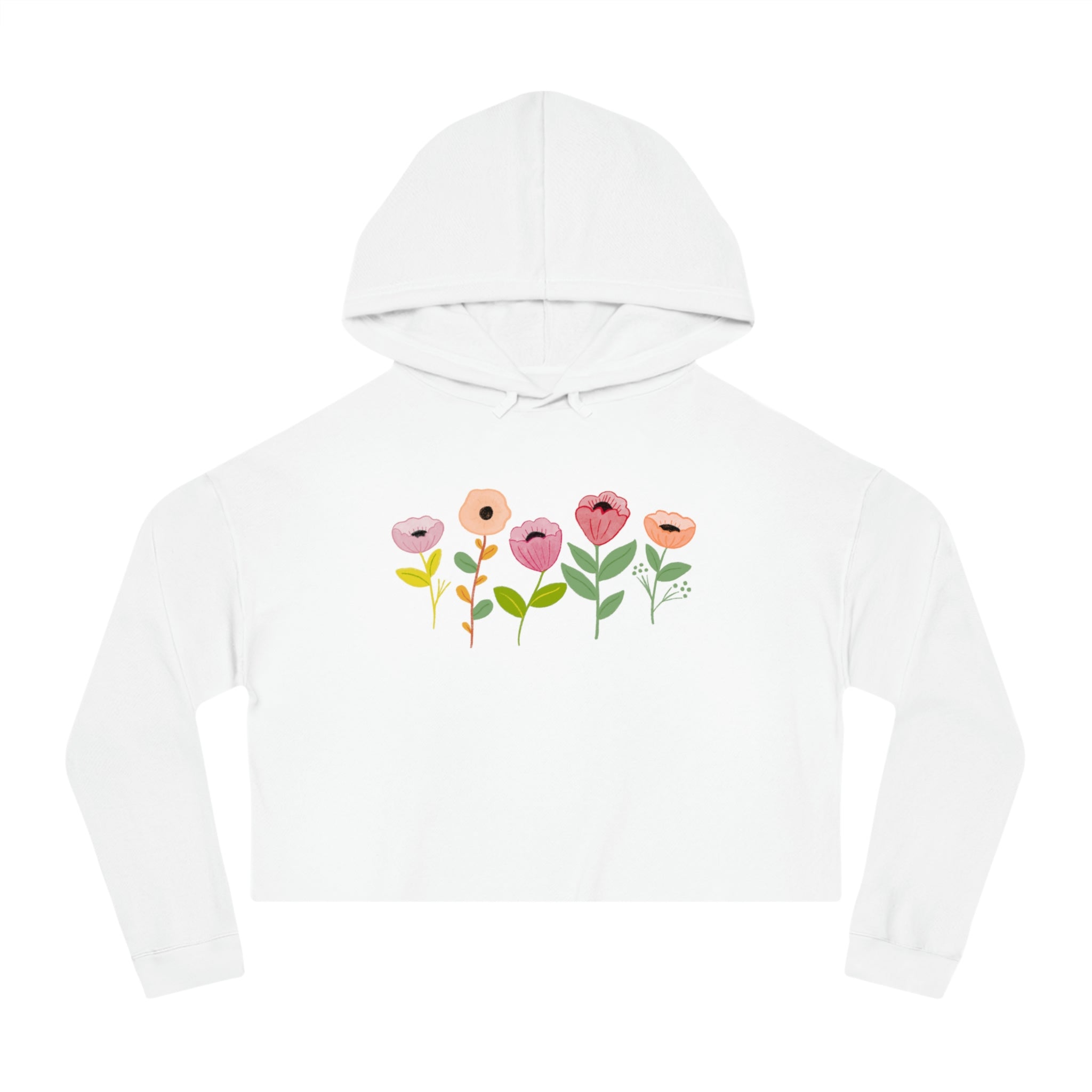 Spring Flowers Women’s Cropped Hooded Sweatshirt