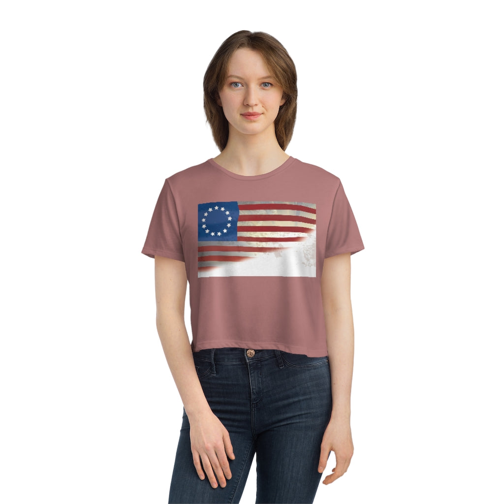 The Old Glory Women's Flowy Cropped Tee