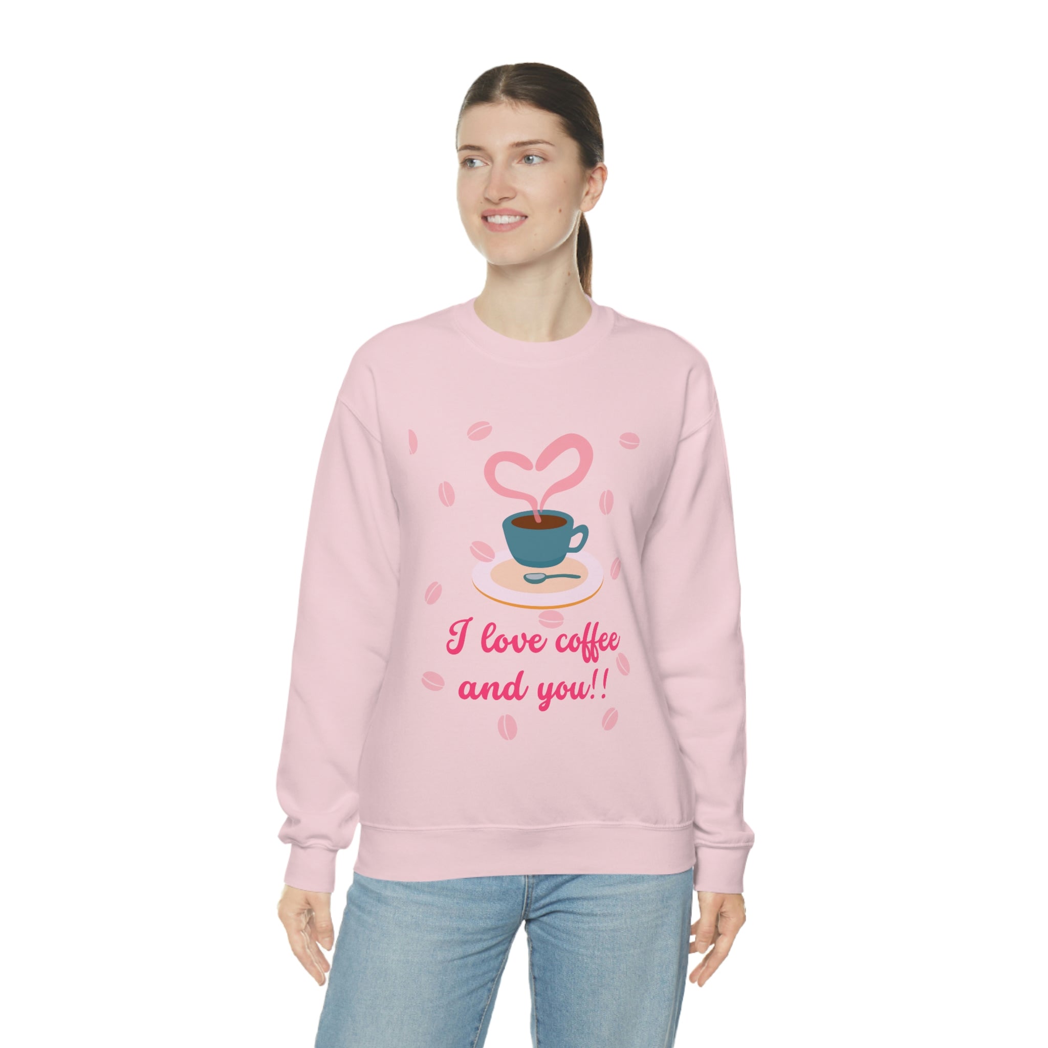 I Love Coffee & You!! Unisex Heavy Blend™ Crewneck Sweatshirt