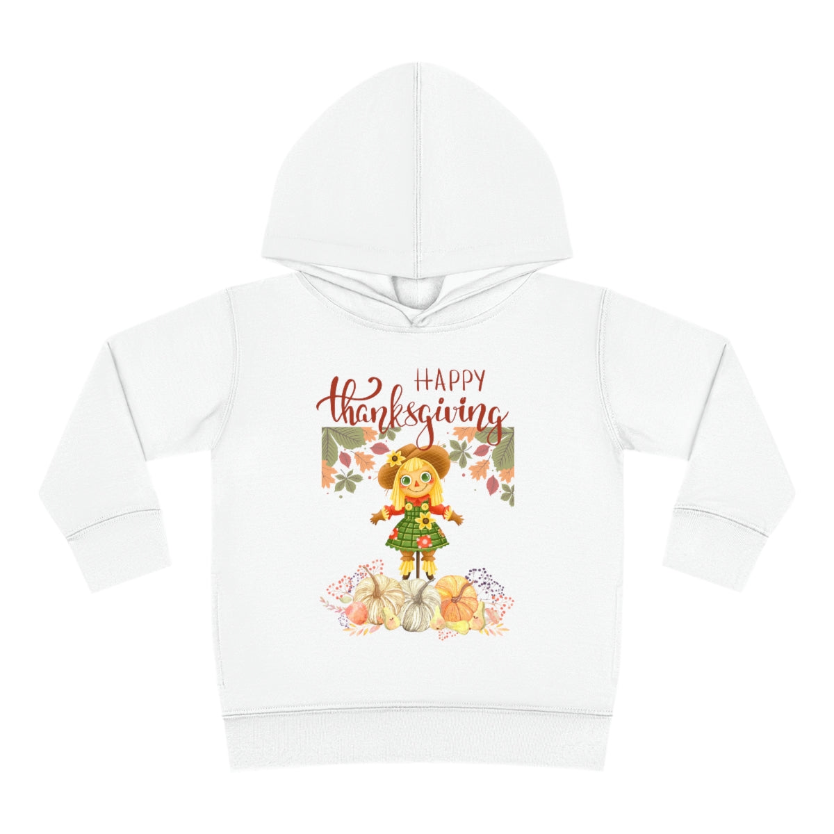 Scarecrow Happy Thanksgiving Toddler Pullover Fleece Hoodie