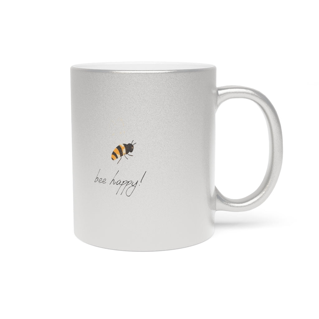 Bee Happy Metallic Mug (Silver\Gold)