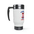 Happy President's Day Hat Stainless Steel Travel Mug with Handle, 14oz