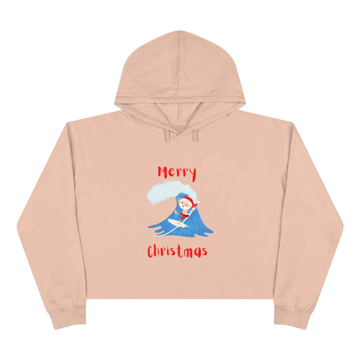 Surfing Santa Crop Hoodie