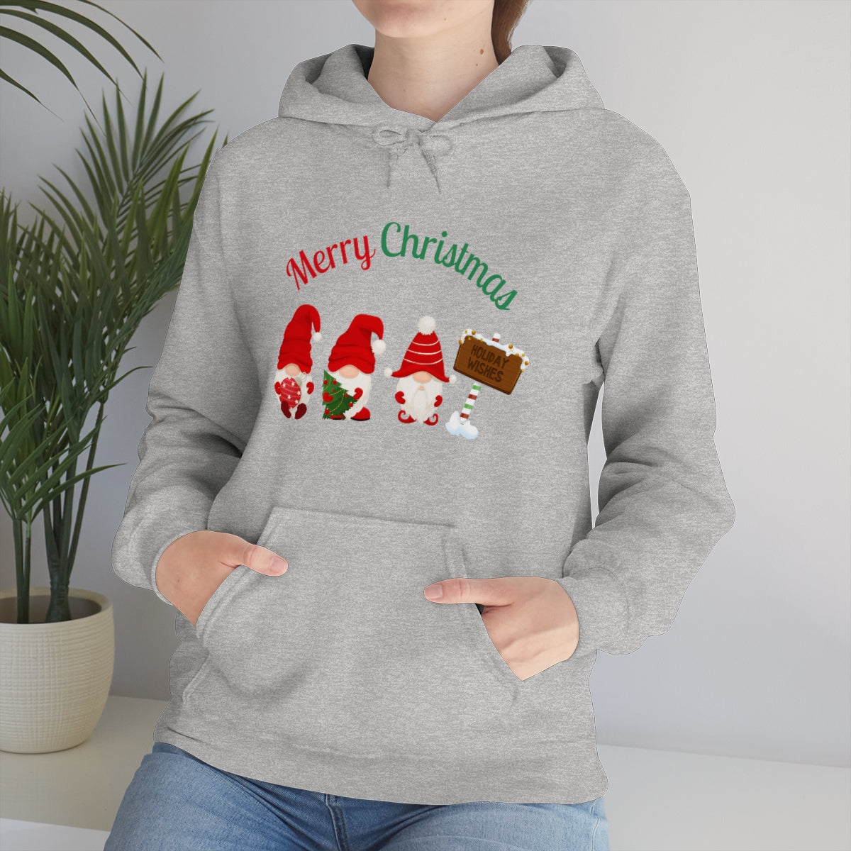 Cute Gnome Merry Christmas Unisex Heavy Blend™ Hooded Sweatshirt