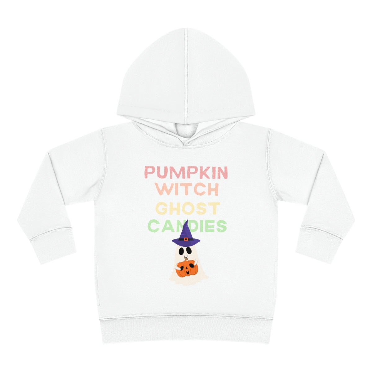 Pumpkin Witch Ghost Candies Toddler Pullover Fleece Hoodie