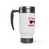 Love Is Blind!!! Stainless Steel Travel Mug with Handle, 14oz