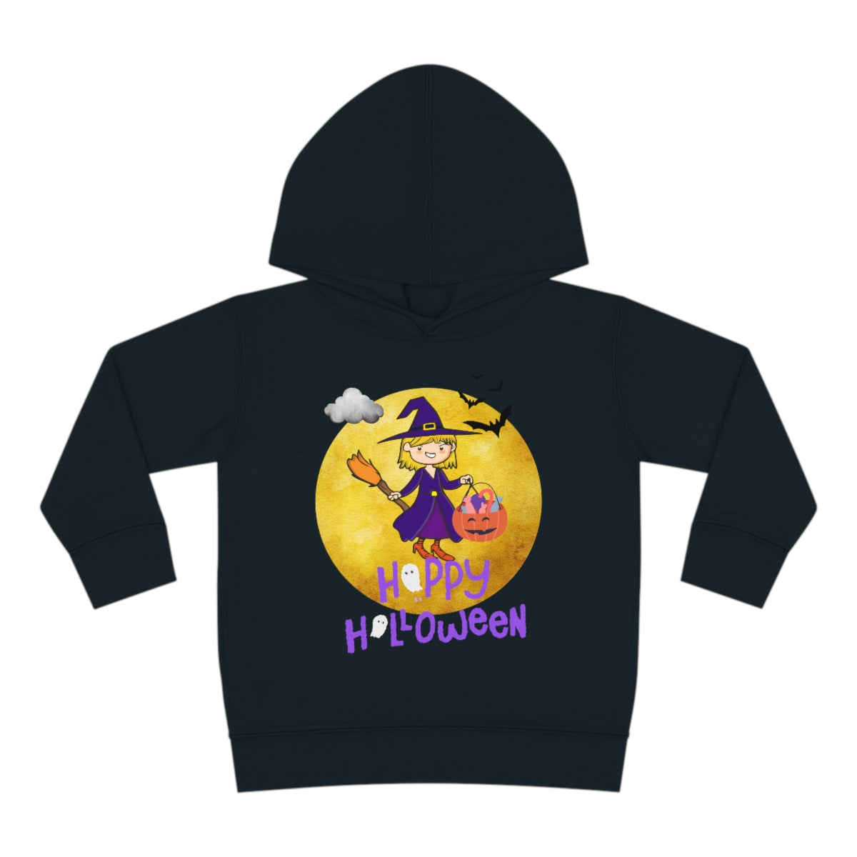 Halloween Witch Girl Toddler Pullover Fleece Hoodie