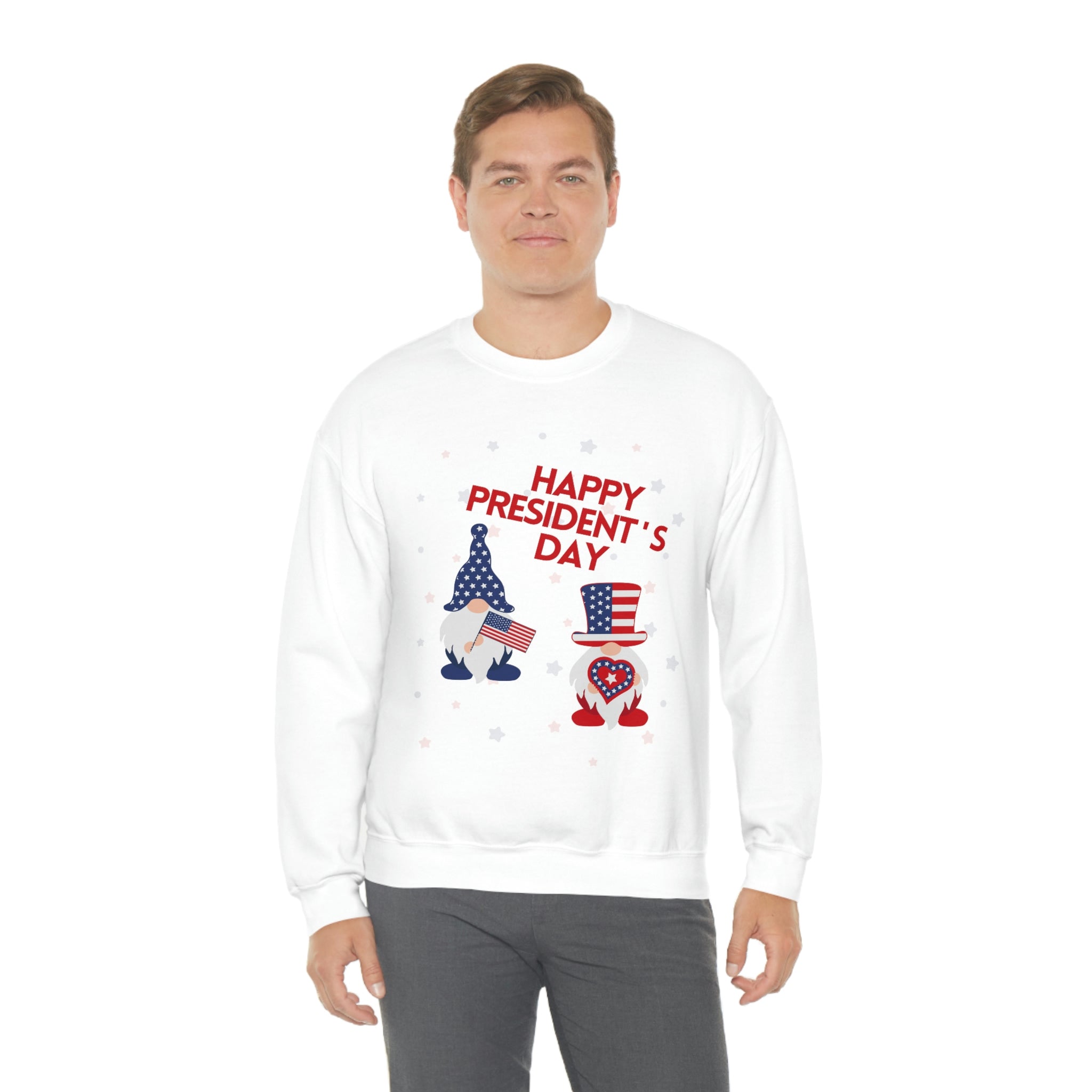 Happy President's Day Gnome Unisex Heavy Blend™ Crewneck Sweatshirt