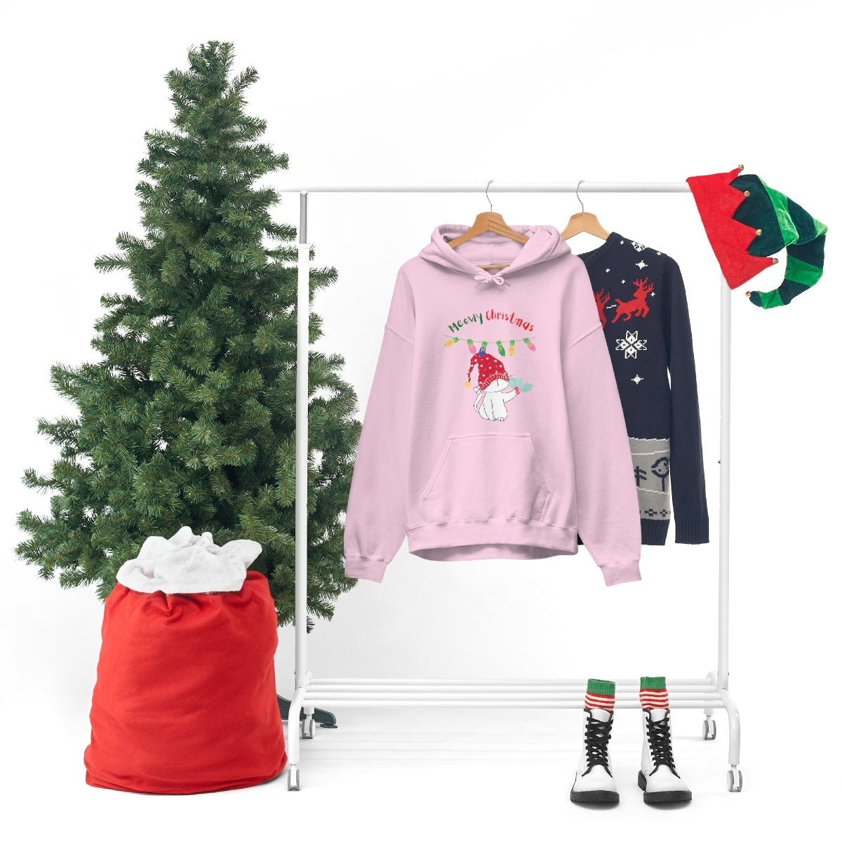 Meowy Christmas Heavy Blend™ Hooded Sweatshirt