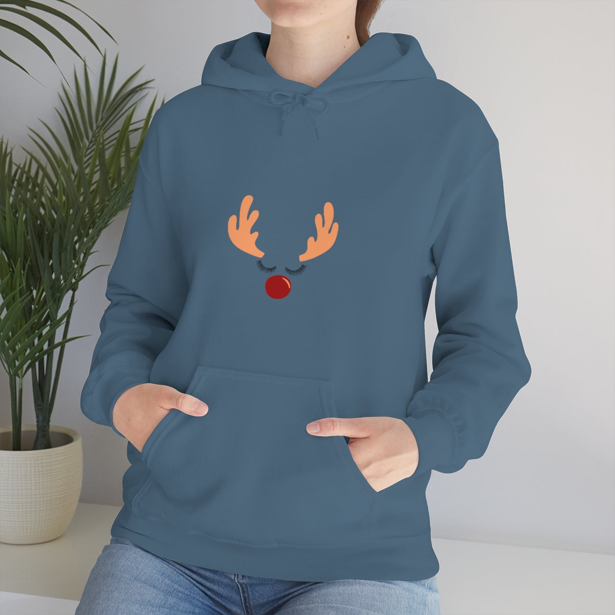 Reindeer Christmas Unisex Heavy Blend™ Hooded Sweatshirt