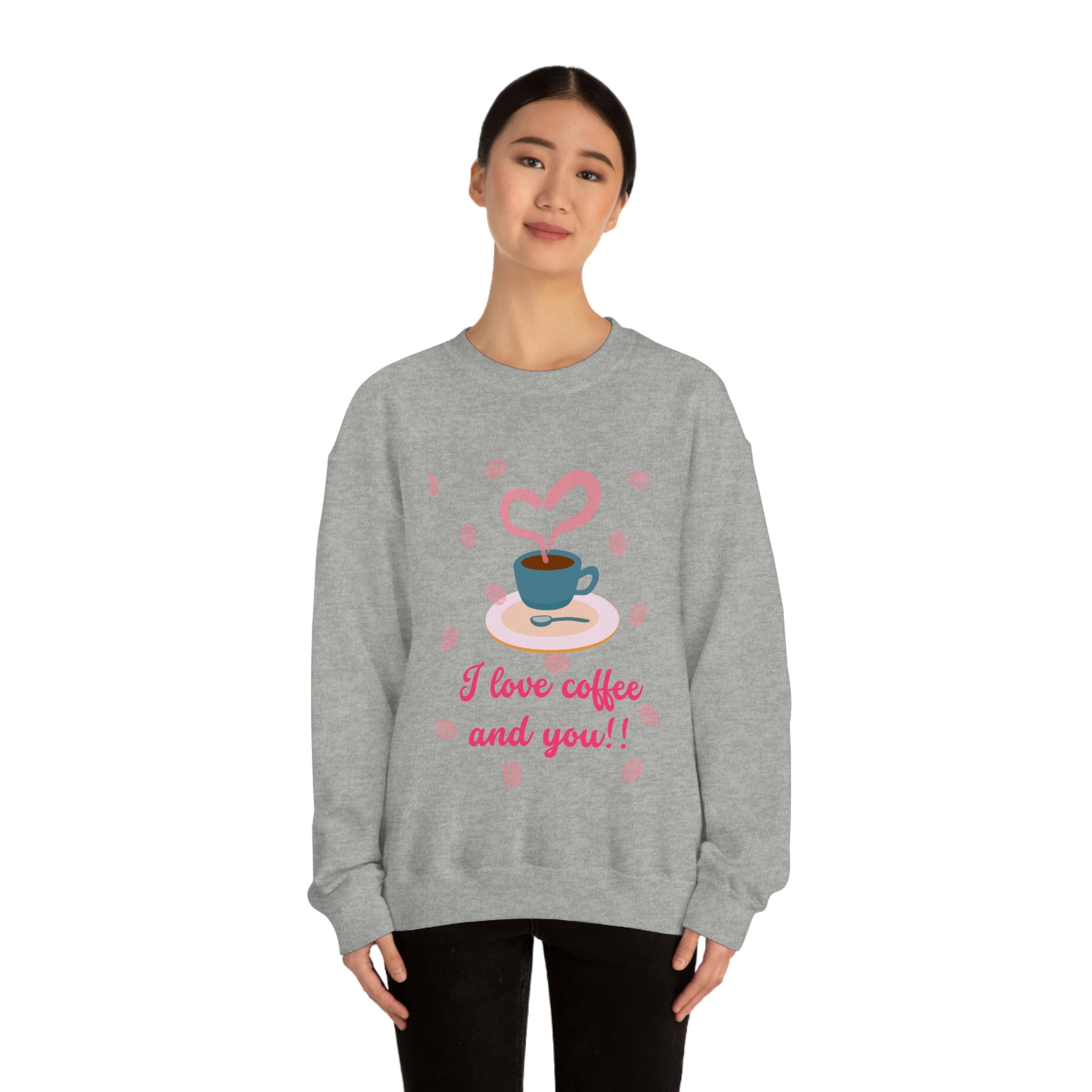 I Love Coffee & You!! Unisex Heavy Blend™ Crewneck Sweatshirt